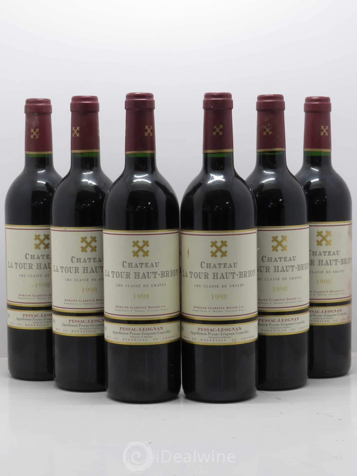 Château la Tour Haut-Brion Cru Classé de Graves 1998 - Lot of 6 bottles - 0