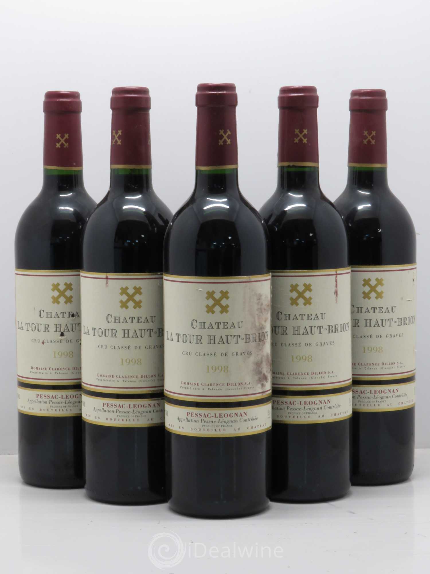 Château la Tour Haut-Brion Cru Classé de Graves 1998 - Lot de 5 bouteilles - 0