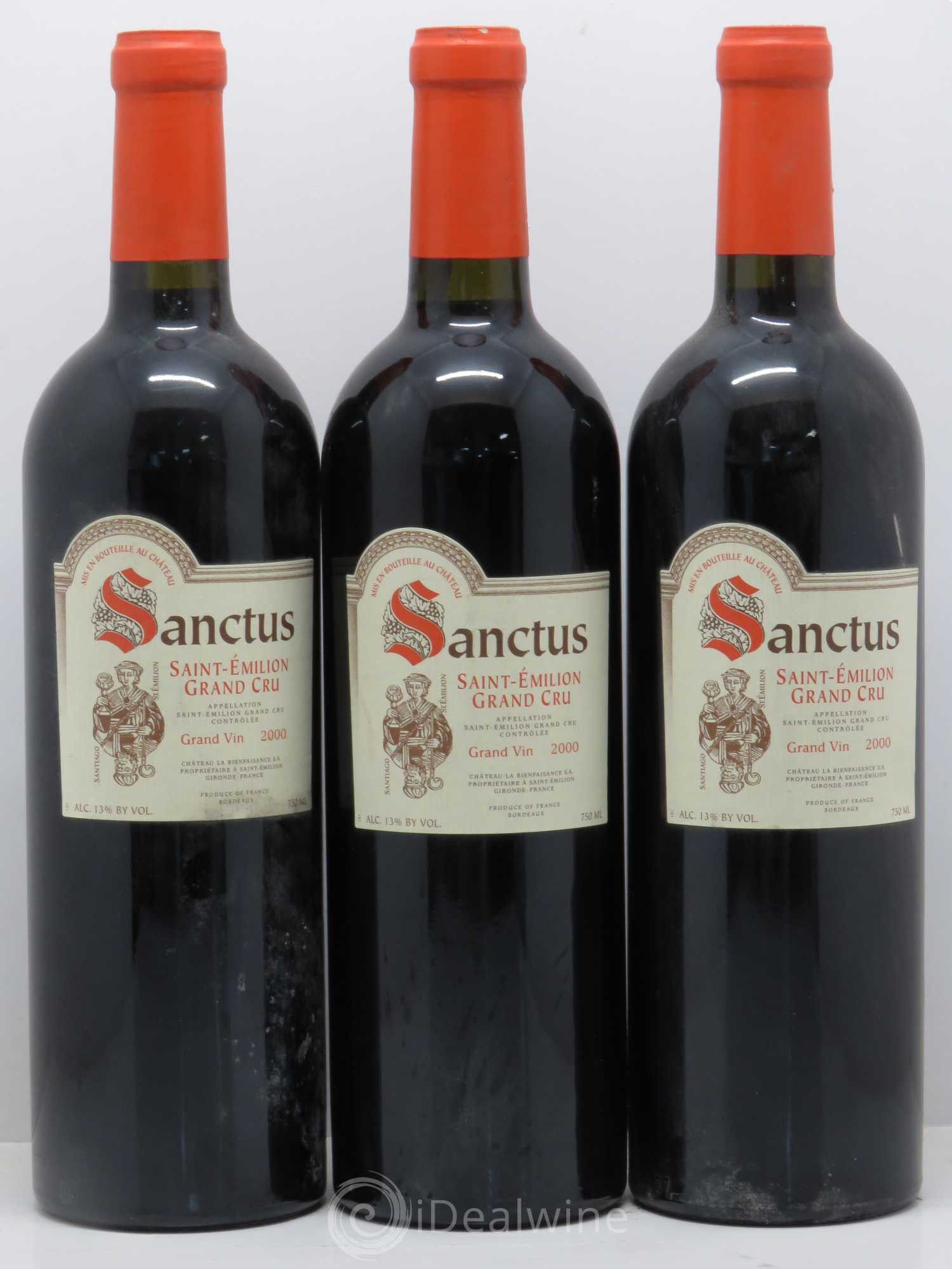Bordeaux Sanctus. St Emilion 2000 - Lot de 6 bouteilles - 1