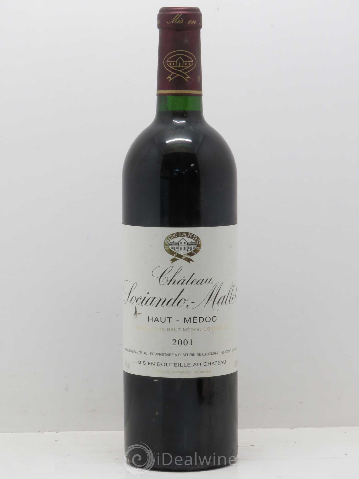 Château Sociando Mallet 2001 - Lot de 1 bouteille - 0