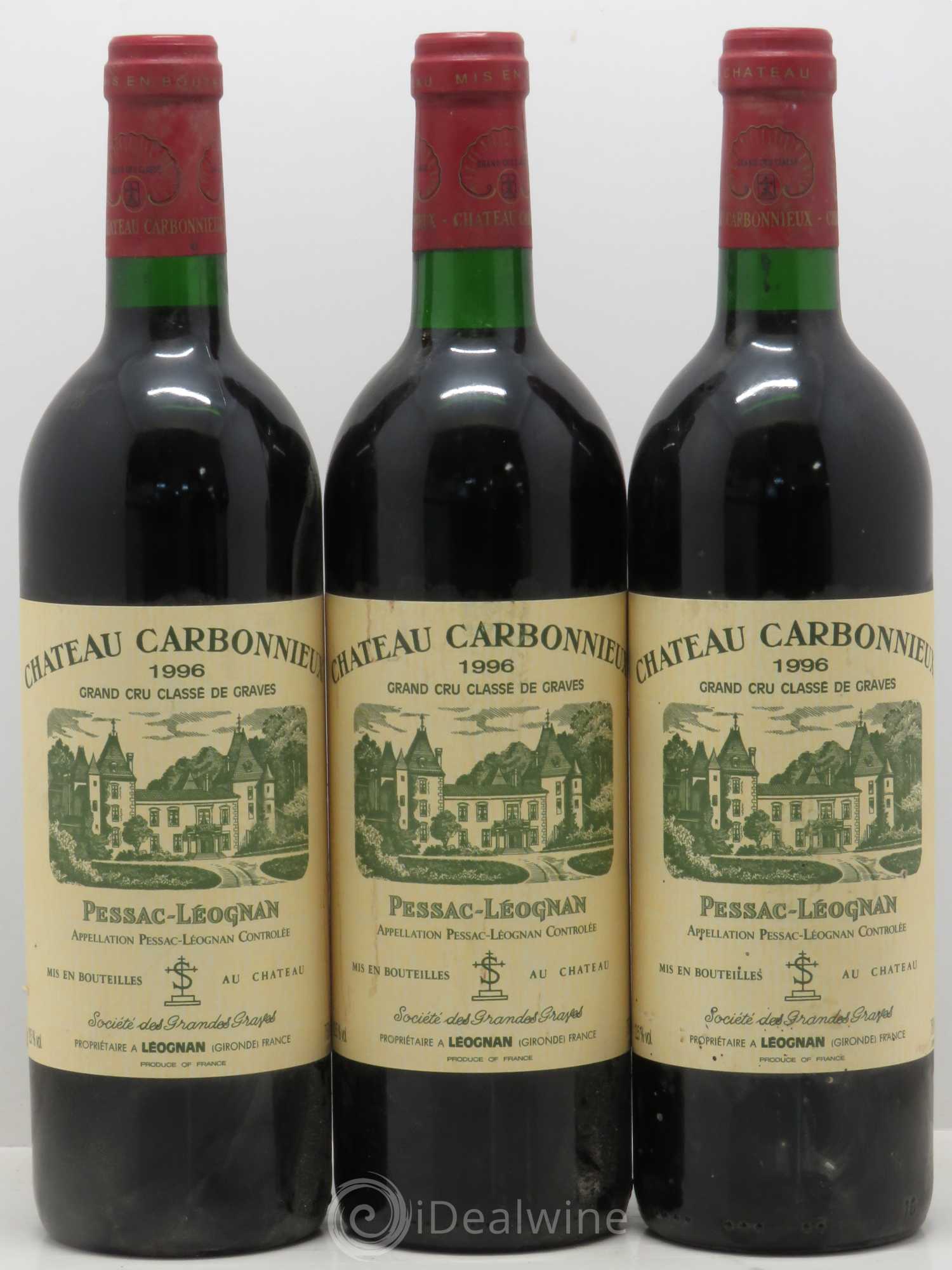 Château Carbonnieux Cru Classé de Graves 1996 - Lot de 3 bouteilles - 0