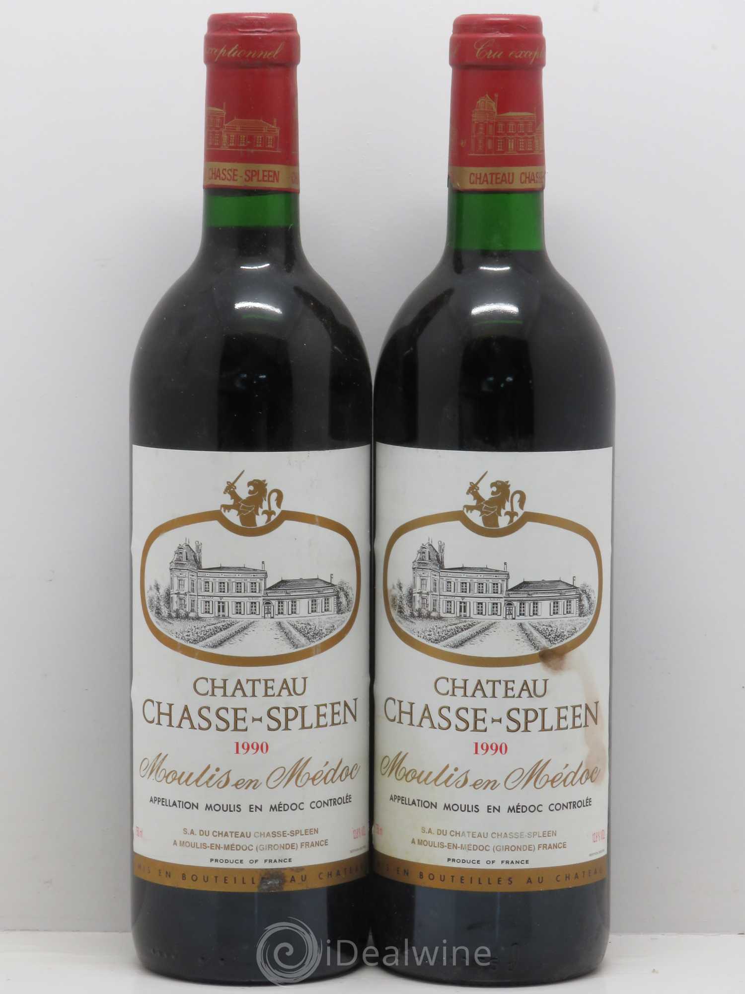 Château Chasse Spleen 1990 - Lot de 2 bouteilles - 0