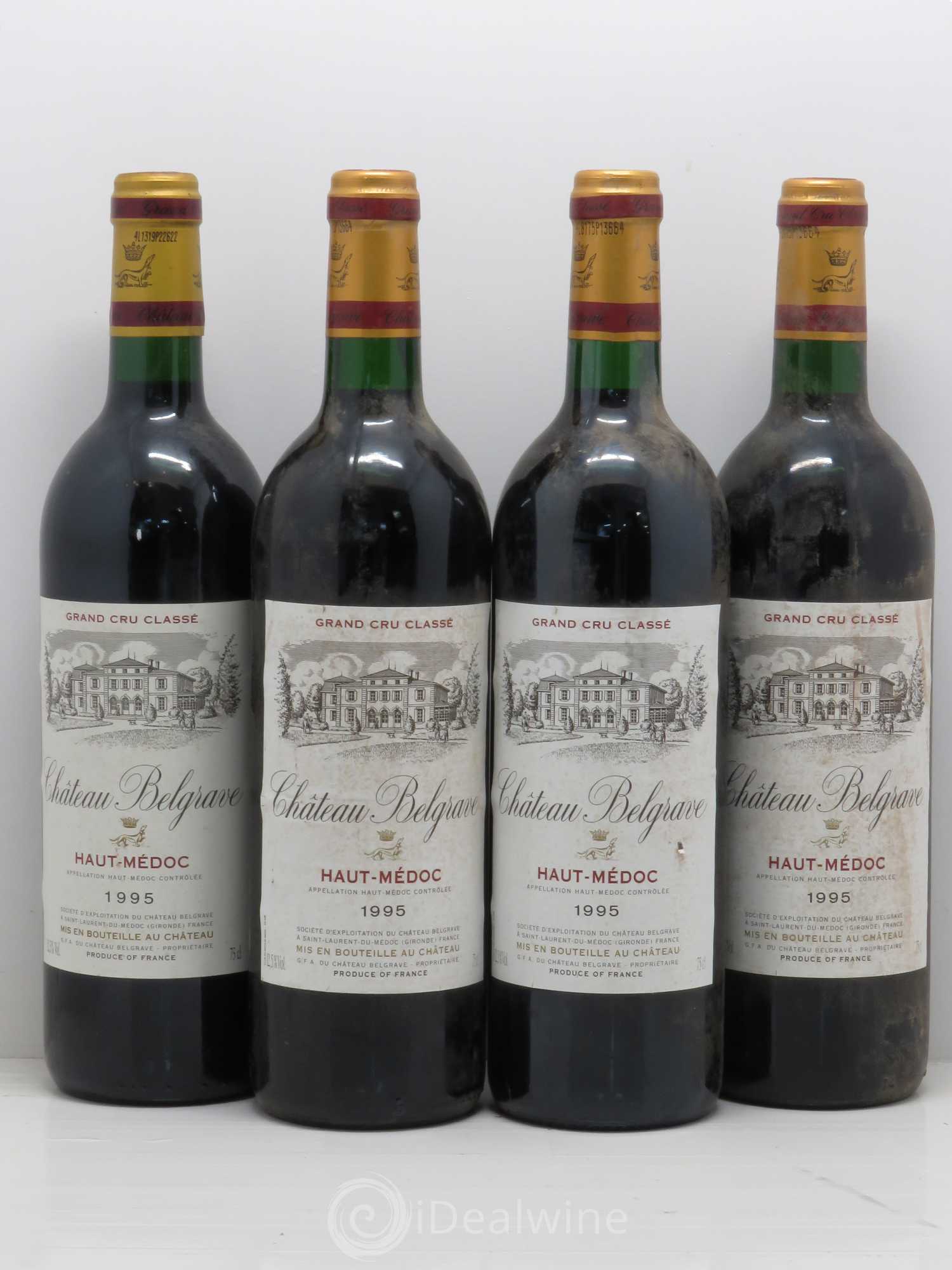 Château Belgrave 5ème Grand Cru Classé 1995 - Lot de 4 bouteilles - 0