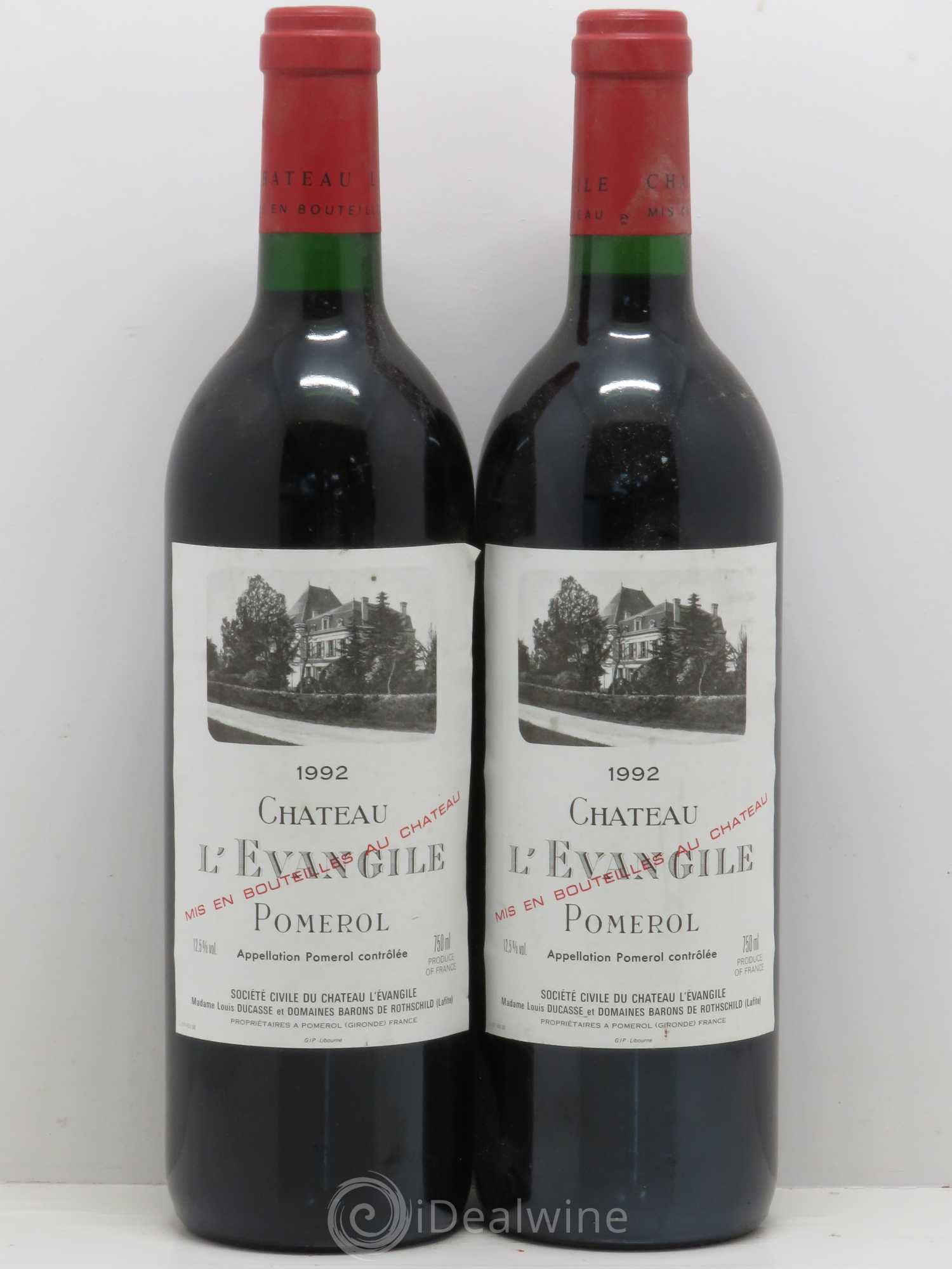 Château l' Évangile 1992 - Lot de 2 bouteilles - 0