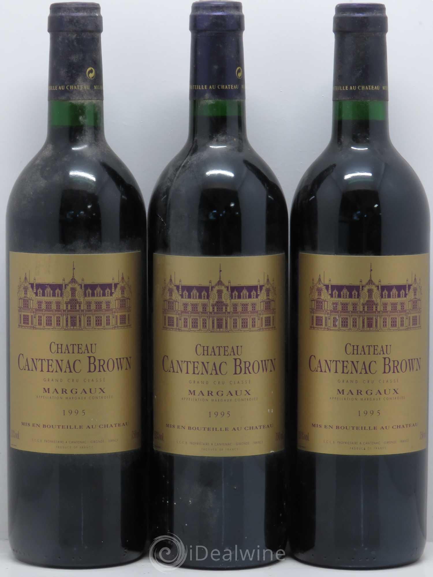 Château Cantenac Brown 3ème Grand Cru Classé 1995 - Lot de 3 bouteilles - 0