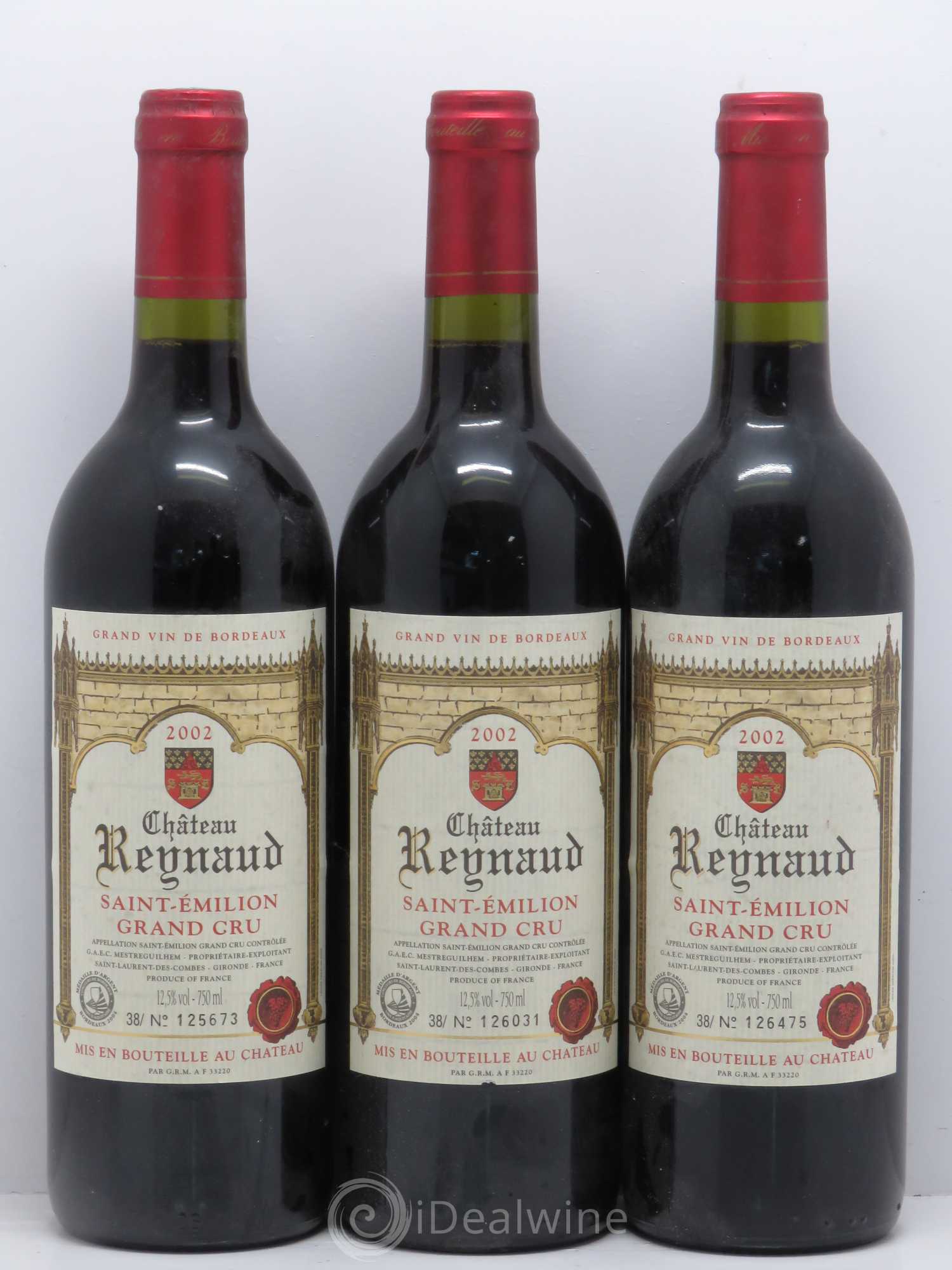 Bordeaux Château Reynaud Saint Emilion Grand Cru  2002 - Lot of 12 bottles - 1