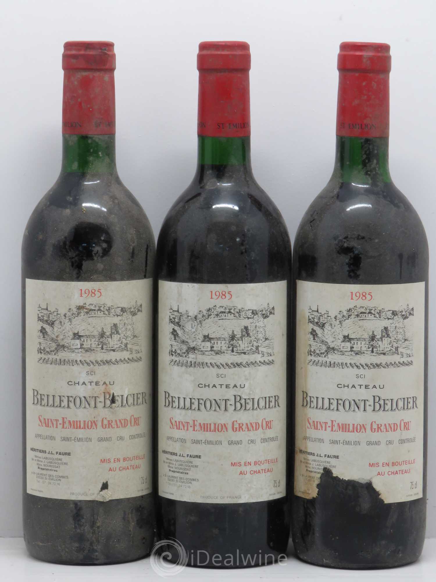 Château Bellefont-Belcier Grand Cru Classé 1985 - Lot de 6 bouteilles - 1