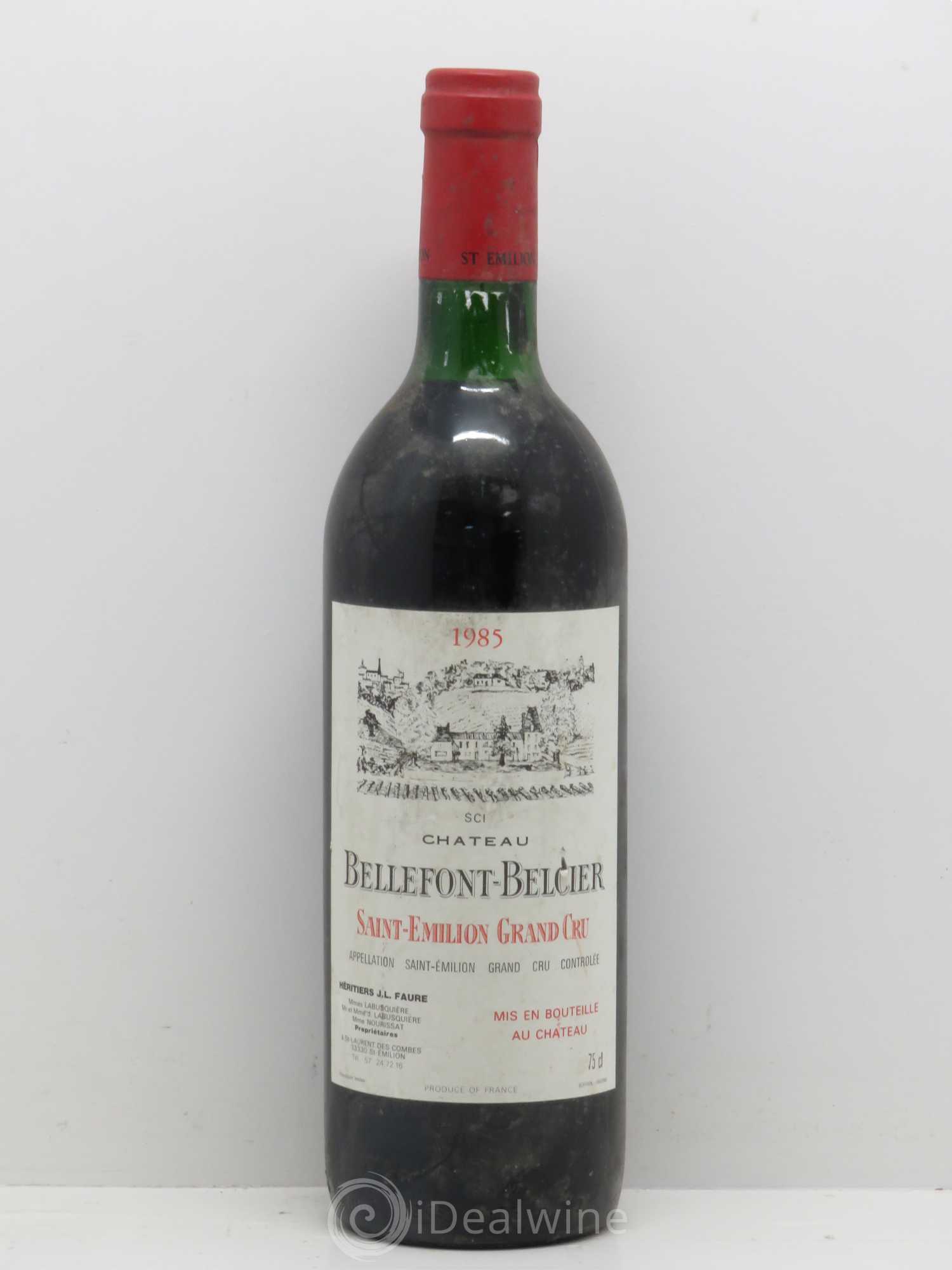 Château Bellefont-Belcier Grand Cru Classé 1985 - Lot de 1 bouteille - 0