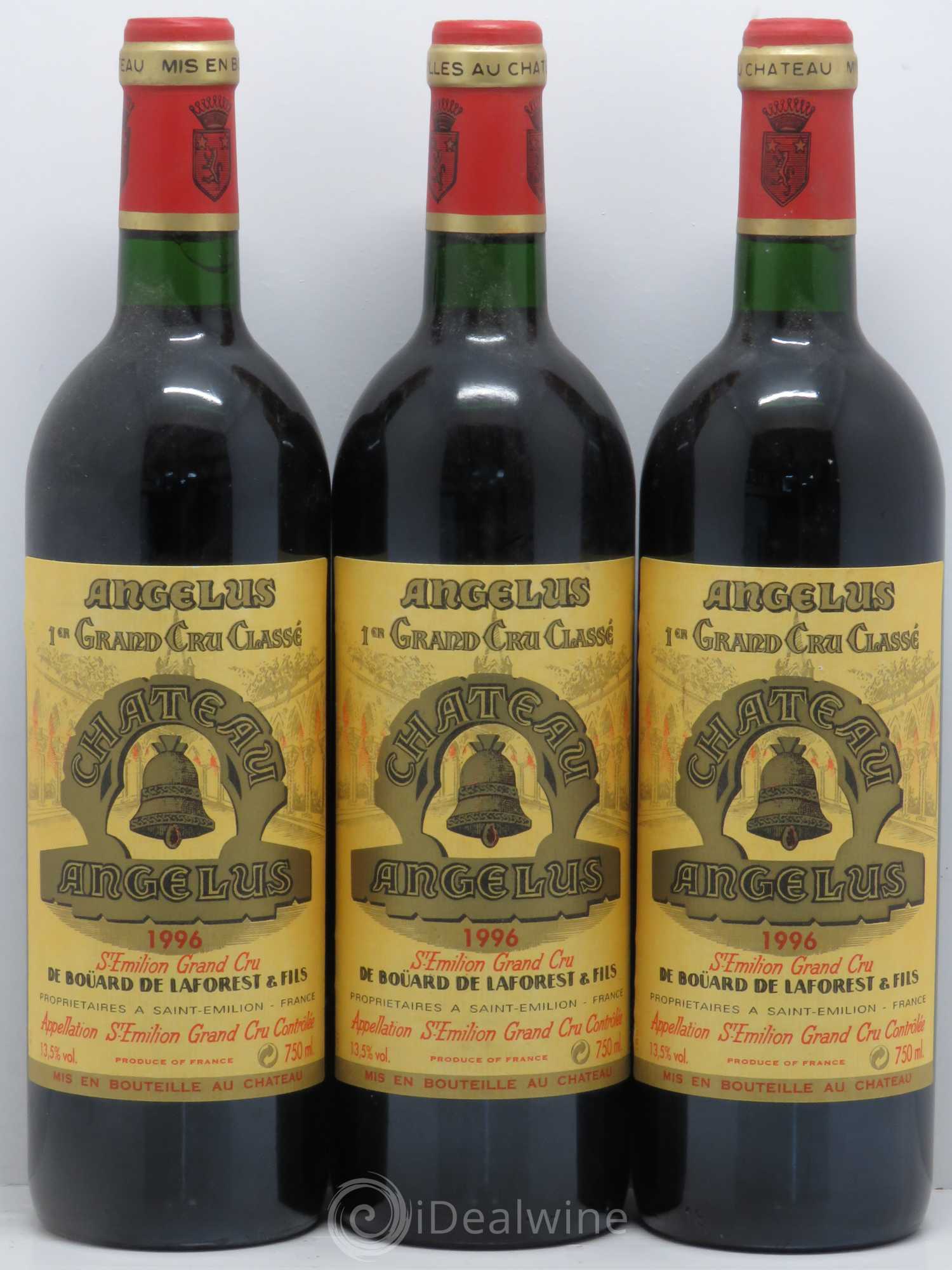 Château Angélus 1er Grand Cru Classé A 1996 - Lot de 3 bouteilles - 0