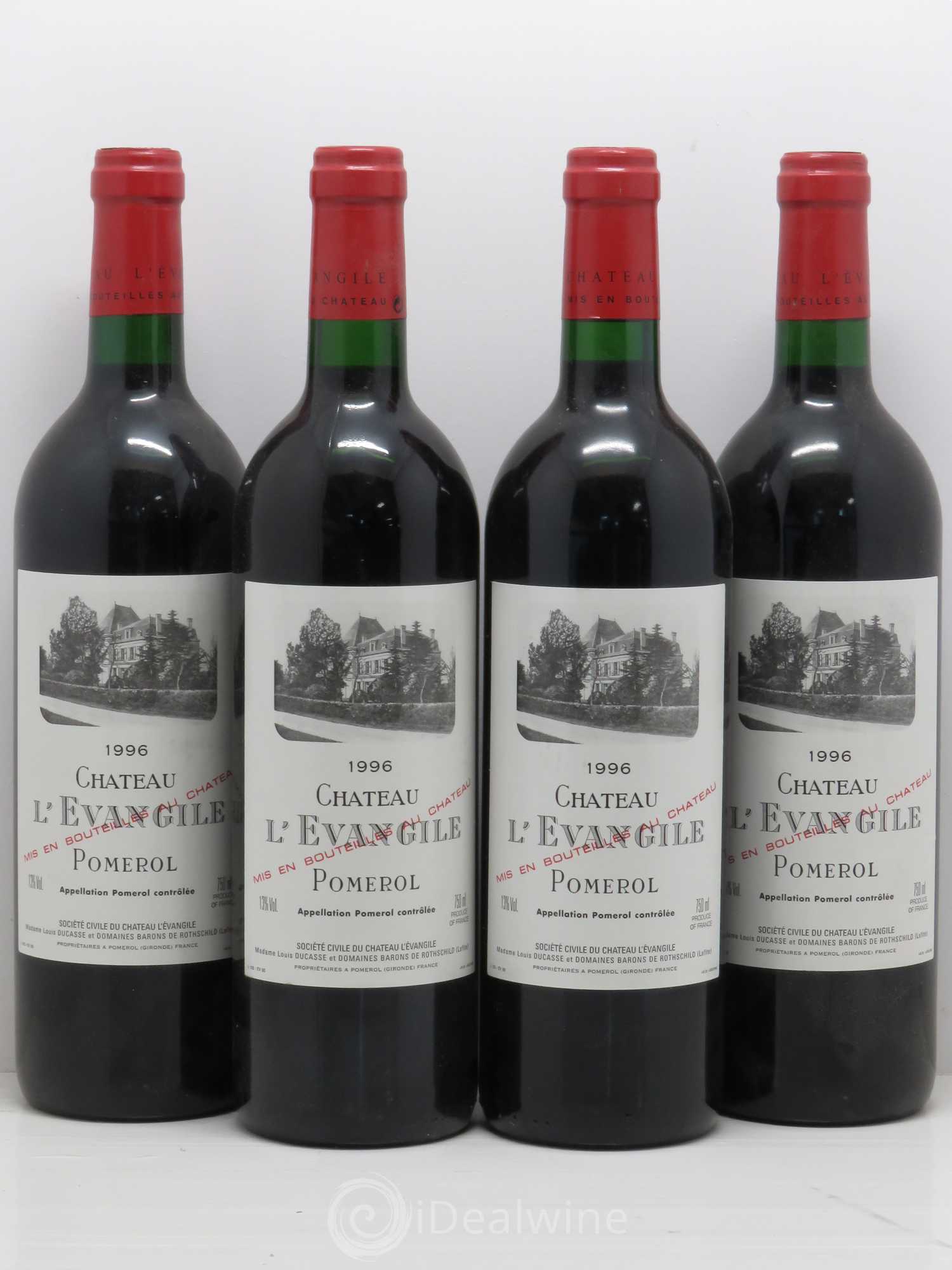 Château l' Évangile 1996 - Lot de 4 bouteilles - 0