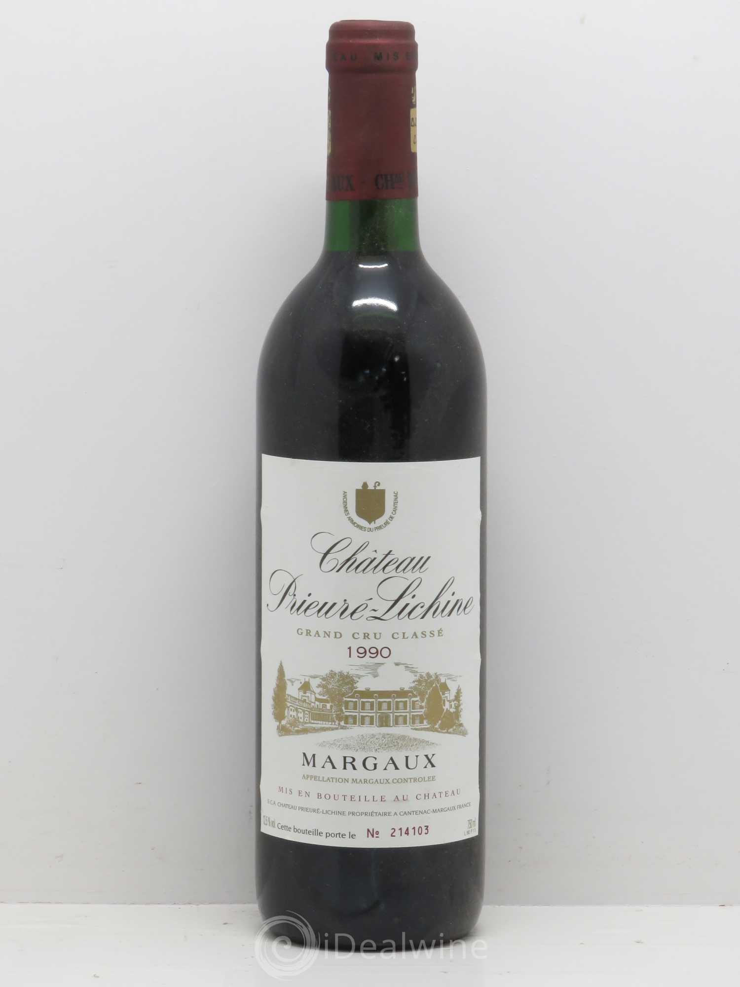 Château Prieuré Lichine 4ème Grand Cru Classé 1990 - Lot de 1 bouteille - 0