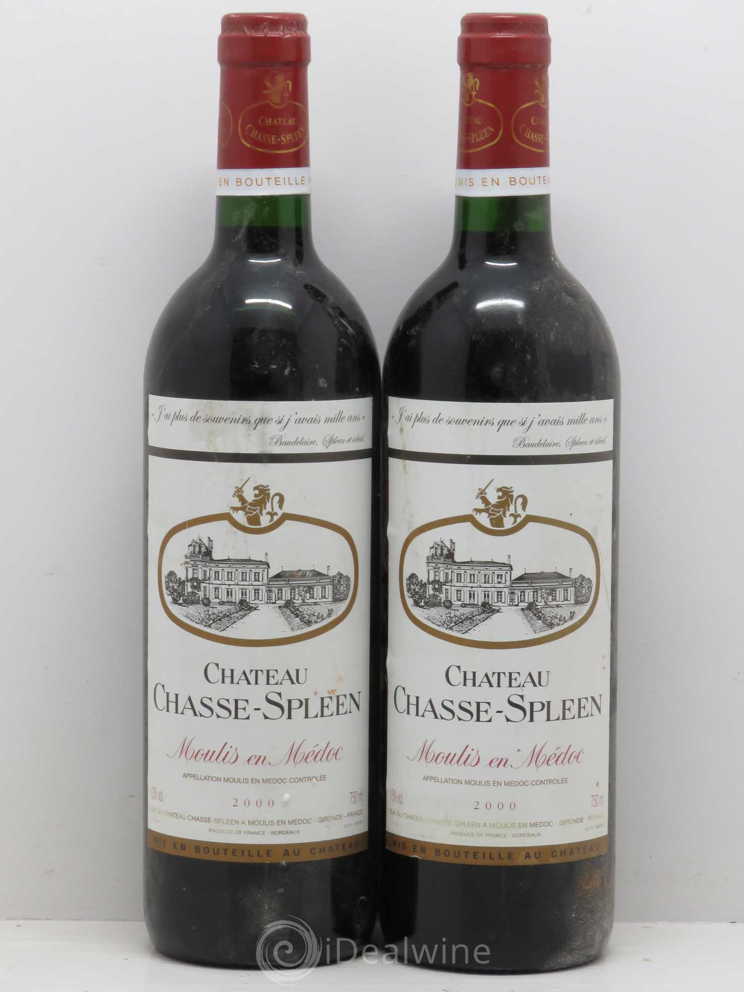 Château Chasse Spleen 2000 - Lot de 2 bouteilles - 0