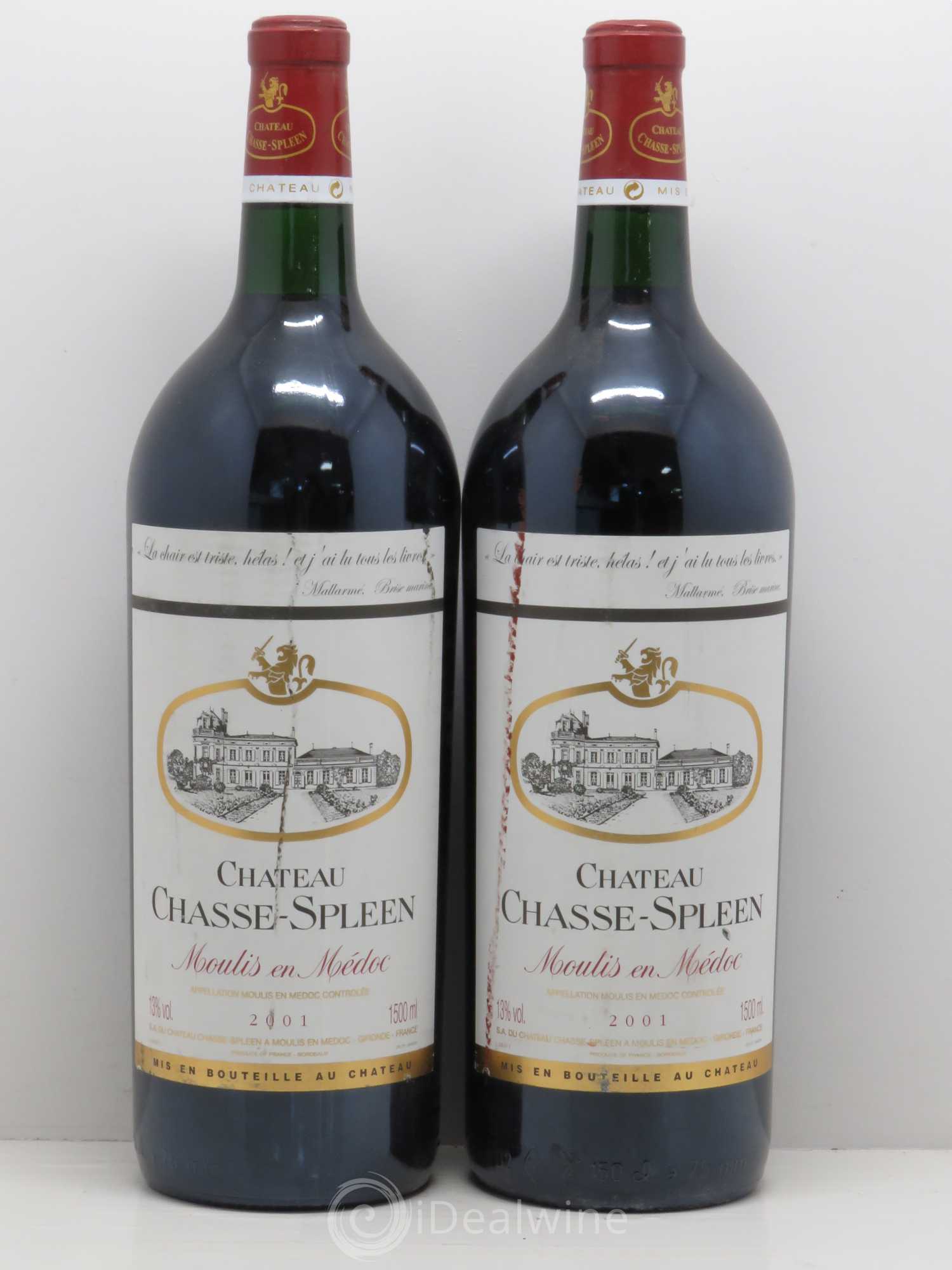 Château Chasse Spleen 2001 - Lot de 2 magnums - 0