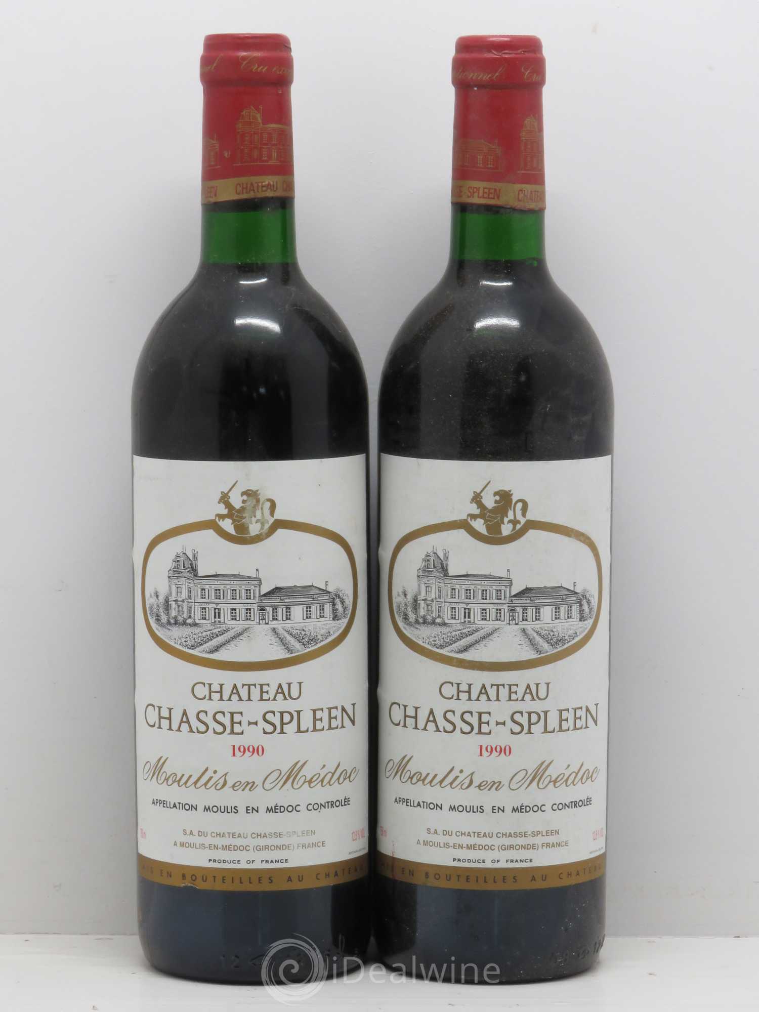 Château Chasse Spleen 1990 - Lot de 2 bouteilles - 0