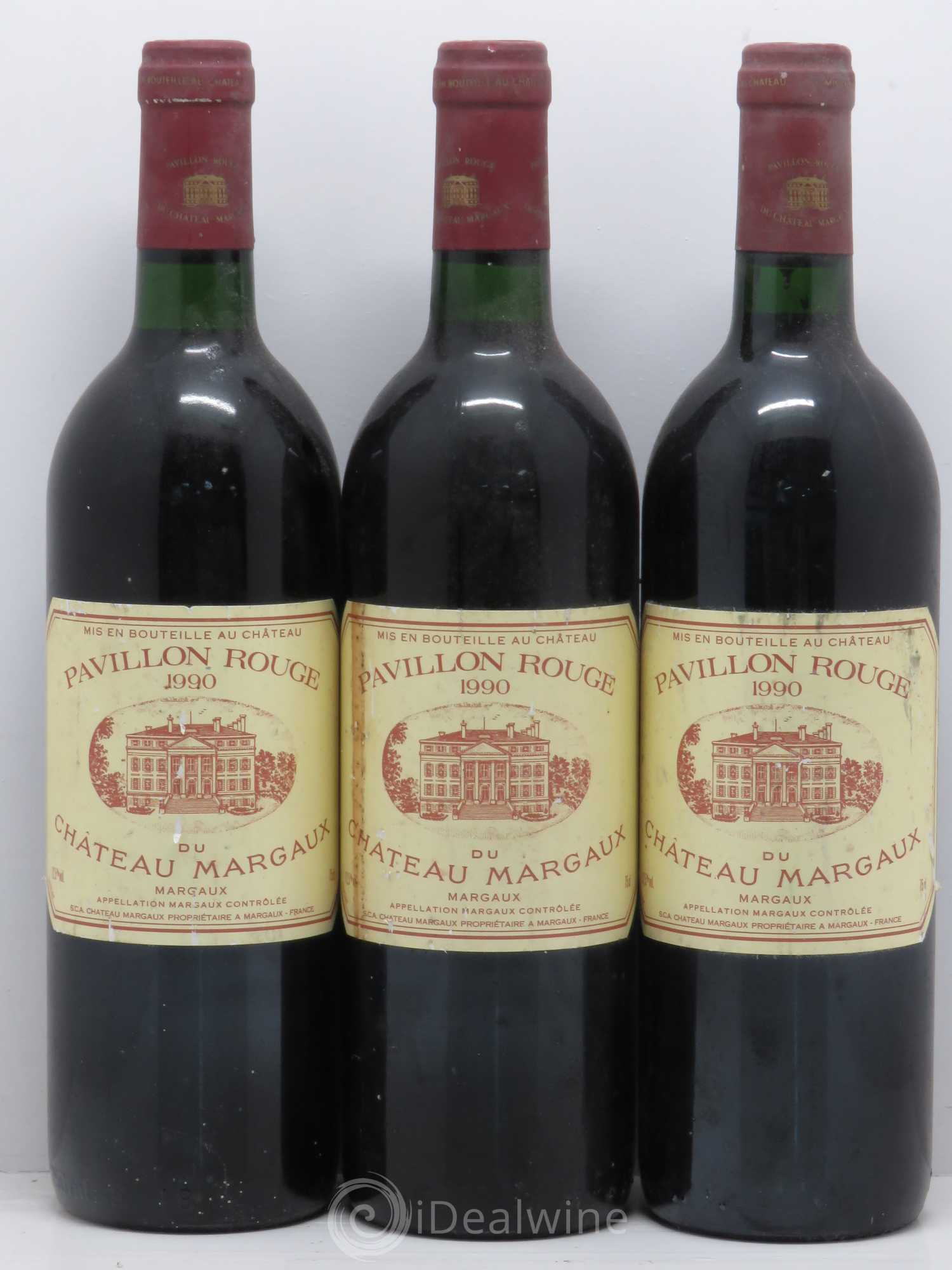 Pavillon Rouge du Château Margaux Second Vin 1990 - Lot de 3 bouteilles - 0