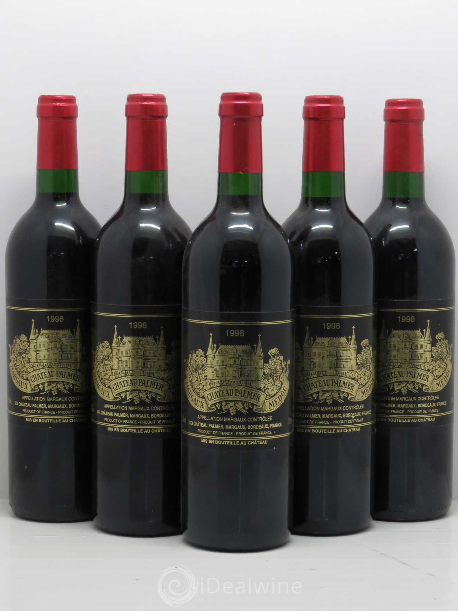 Château Palmer 3ème Grand Cru Classé 1998 - Lot de 5 bouteilles - 0