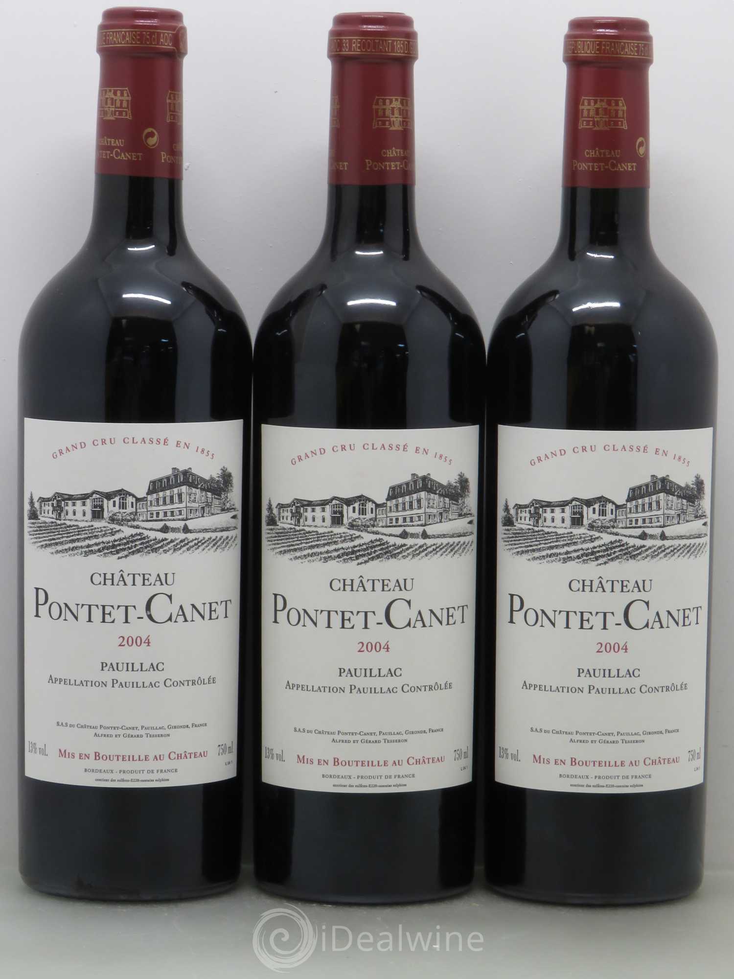 Château Pontet Canet 5ème Grand Cru Classé 2004 - Lot de 6 bouteilles - 1