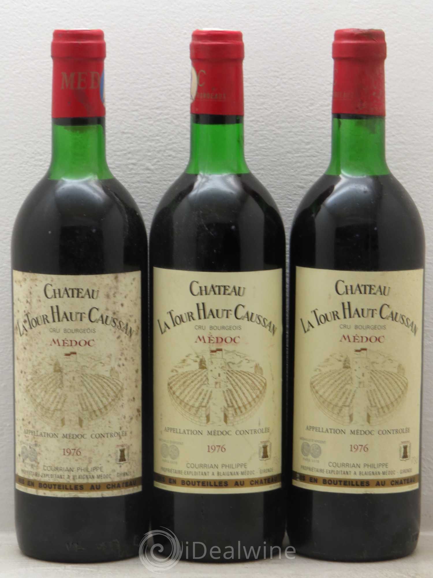 Château Tour Haut-Caussan Cru Bourgeois 1976 - Lot de 3 bouteilles - 0