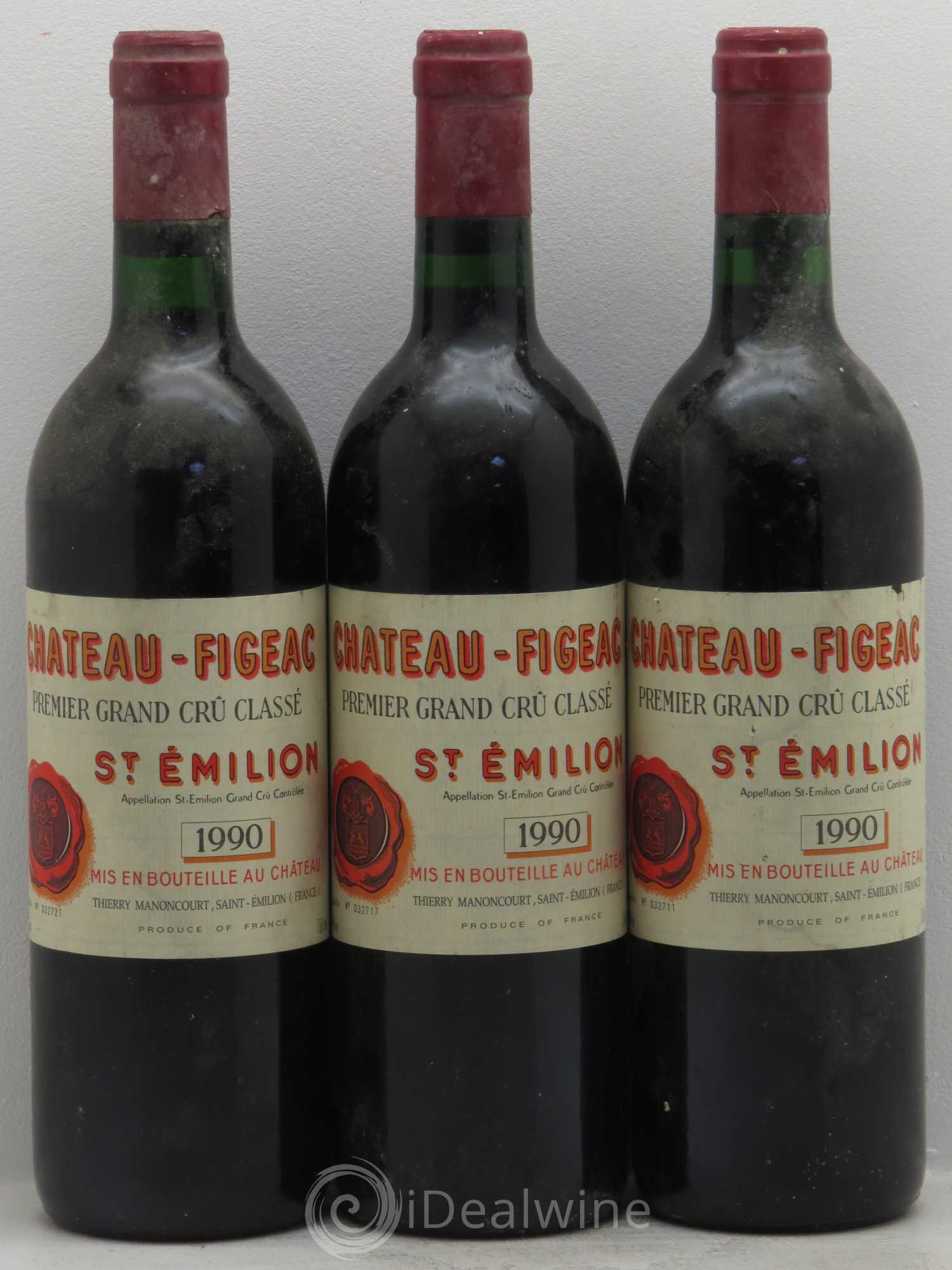 Château Figeac 1er Grand Cru Classé A 1990 - Lot de 3 bouteilles - 0