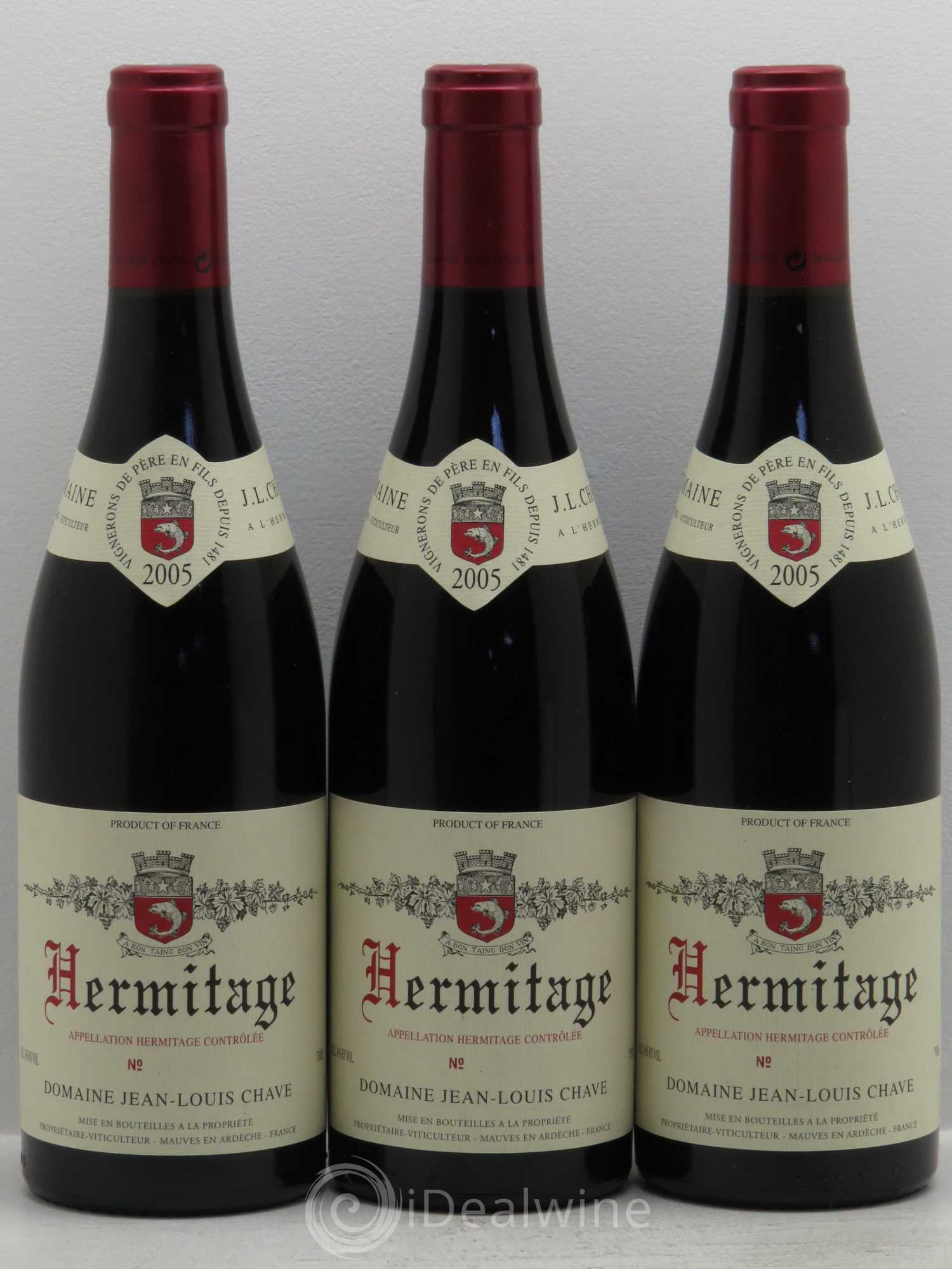 Hermitage Jean-Louis Chave 2005 - Lot de 3 bouteilles - 0