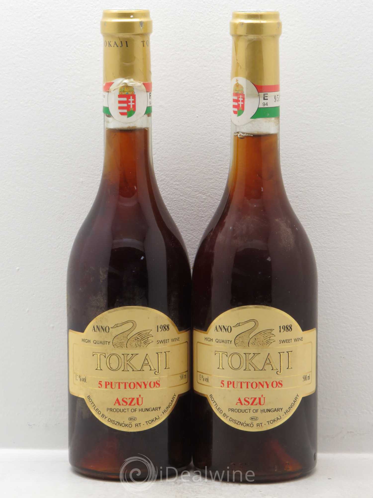 Tokaji Aszu 5 Puttonyos (50cl) (sans prix de réserve) 1988 - Lotto di 2 bottiglie - 0