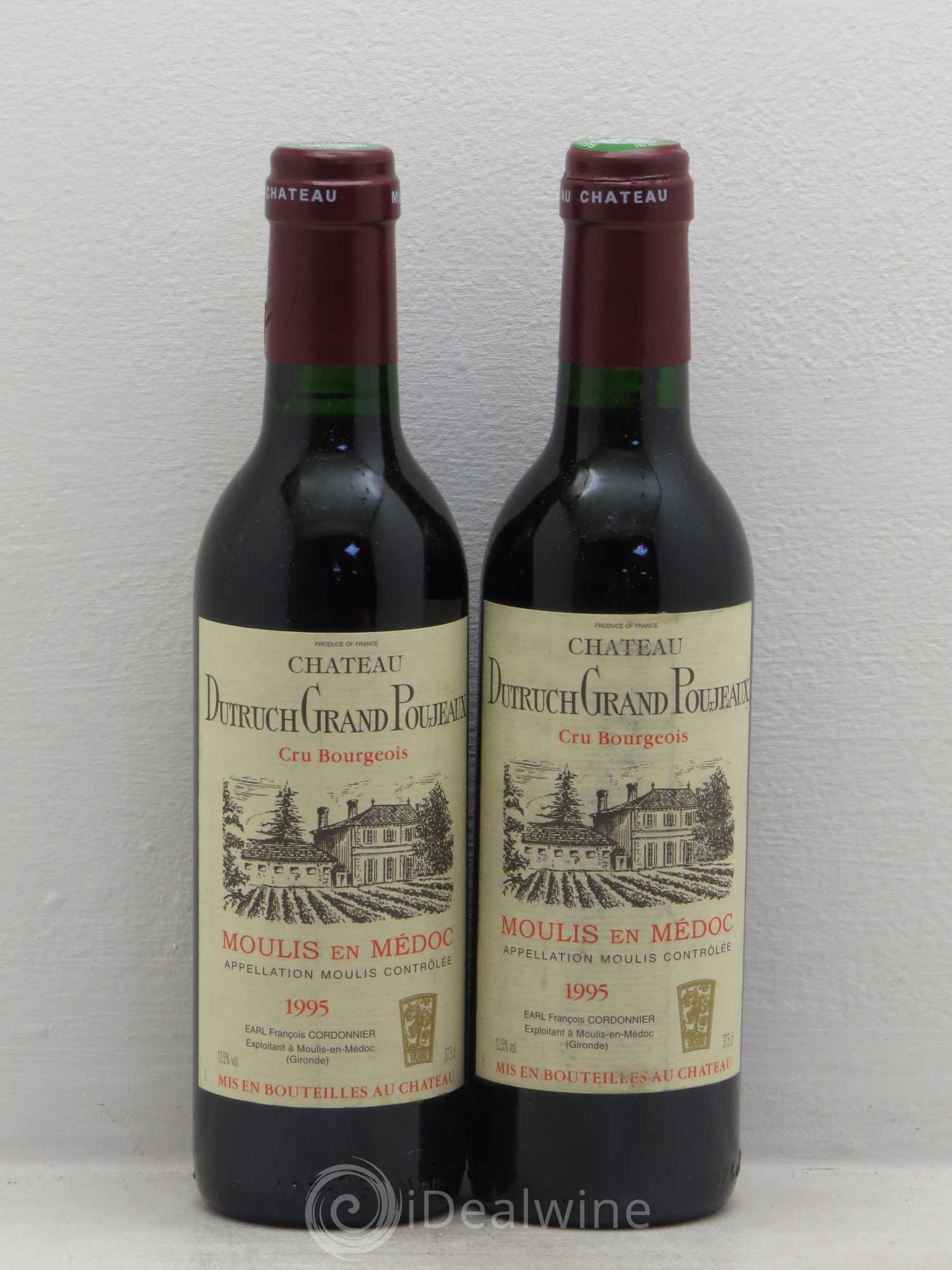 Château Dutruch Grand Poujeaux Cru Bourgeois (sans prix de réserve) 1995 - Lot de 2 demi bouteilles - 0