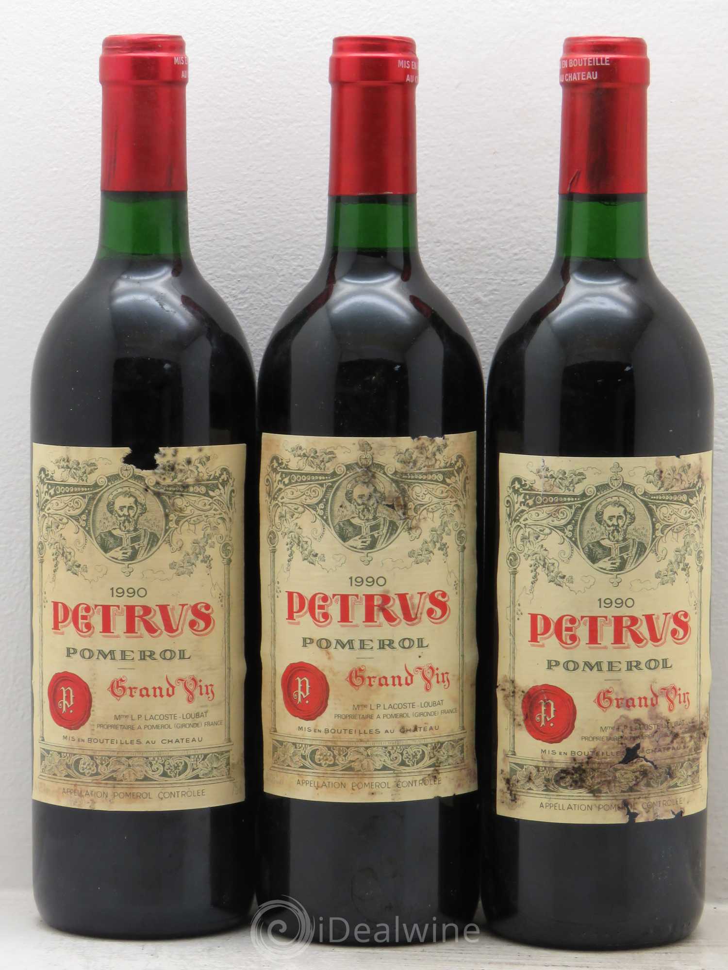 Petrus 1990 - Lot de 3 bouteilles - 0