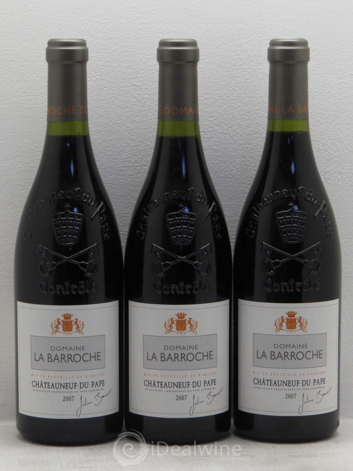Châteauneuf-du-Pape La Barroche (Domaine de) 2007 - Posten von 3 Flaschen - 0