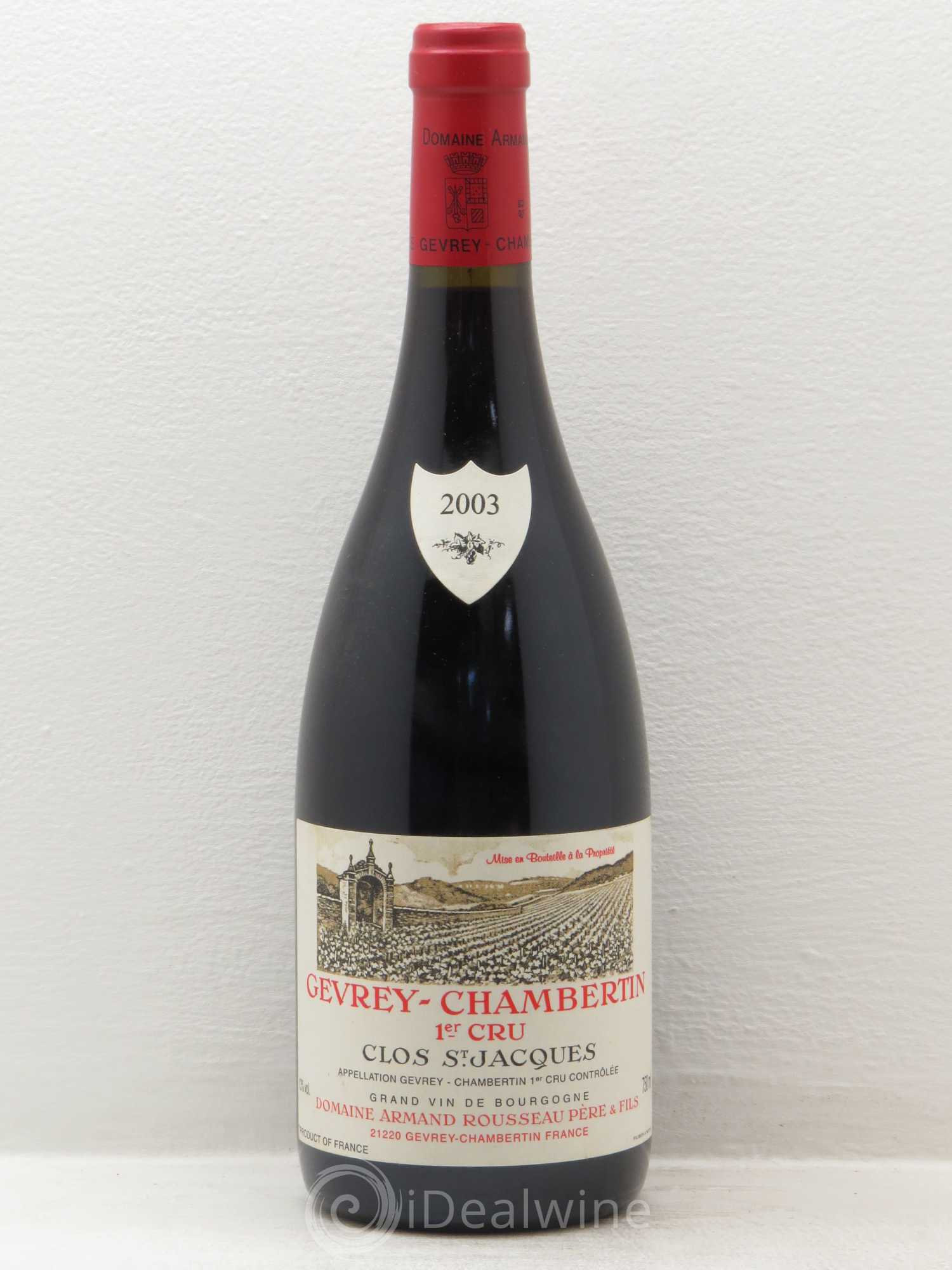 Gevrey-Chambertin 1er Cru Clos Saint-Jacques Armand Rousseau (Domaine) 2003 - Lot de 1 bouteille - 0