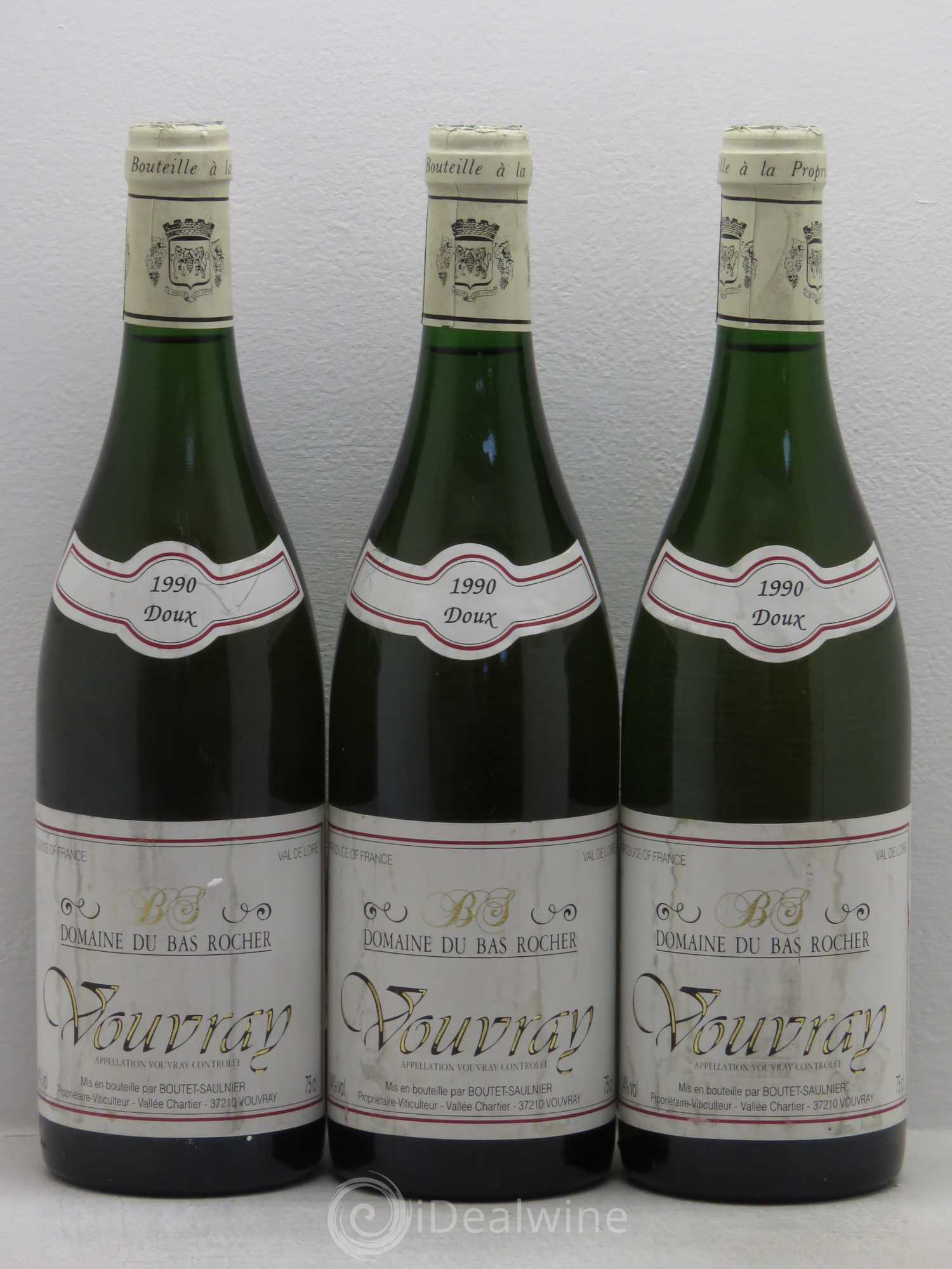 Vouvray Domaine du Bas Rocher (sans prix de réserve) 1990 - Lotto di 3 bottiglie - 0