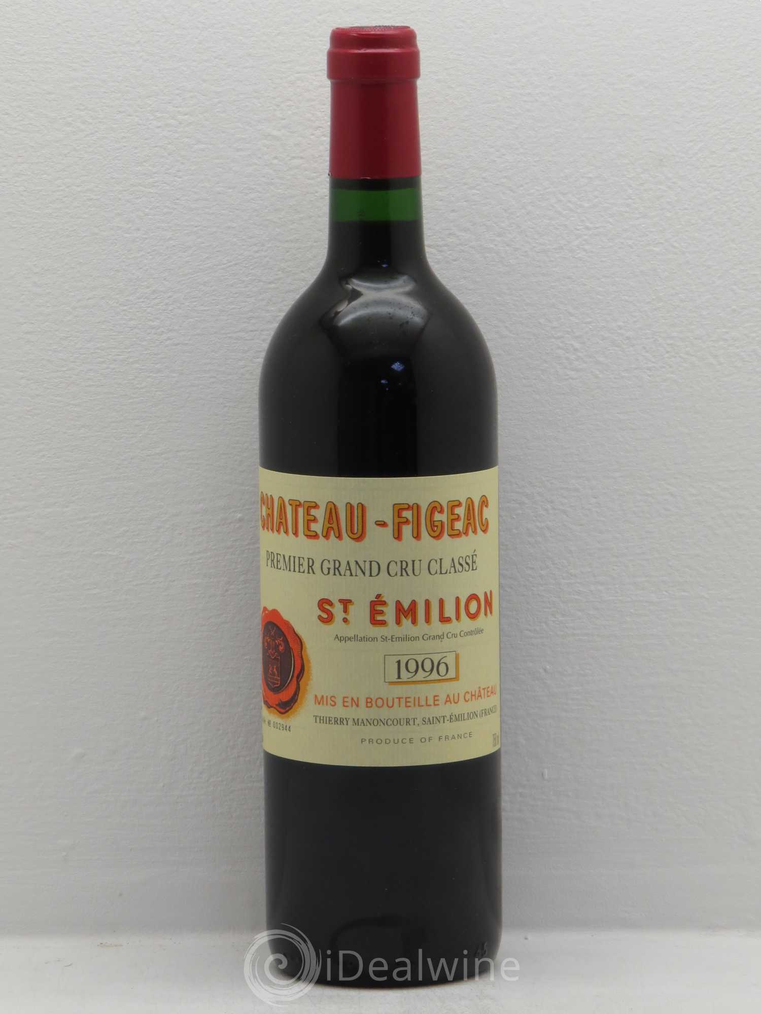Château Figeac 1er Grand Cru Classé A 1996 - Lot de 1 bouteille - 0