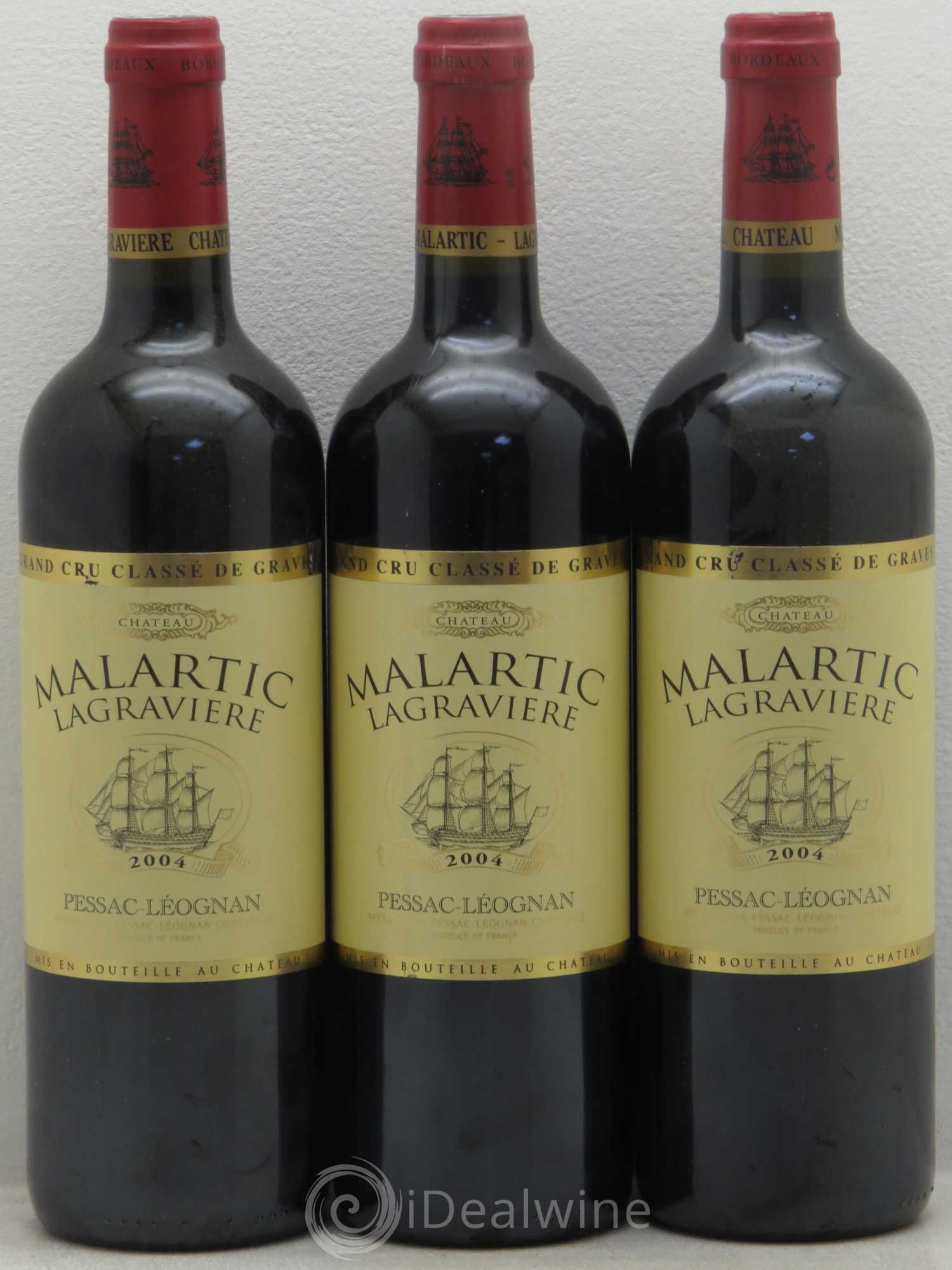 Château Malartic-Lagravière Cru Classé de Graves 2004 - Lot de 3 bouteilles - 0