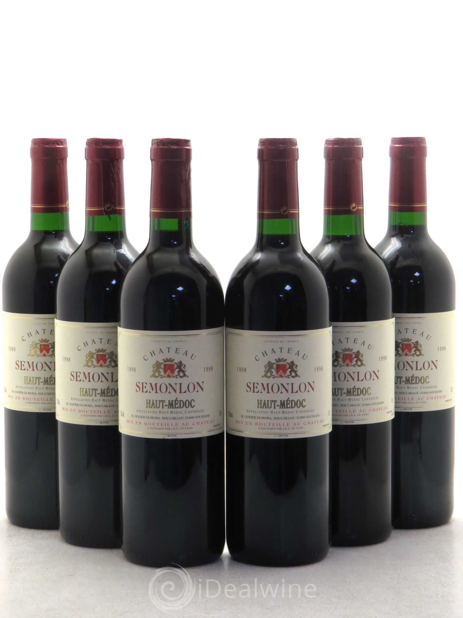 Haut Médoc Château Semonlon (sans prix de réserve) 1998 - Posten von 6 Flaschen - 0
