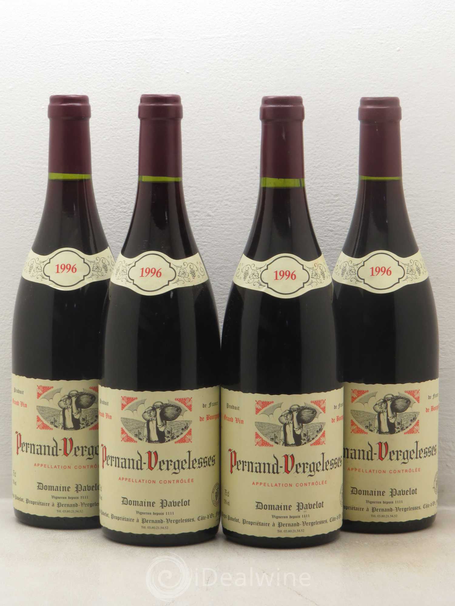Pernand-Vergelesses Domaine Regis Pavelot (sans prix de réserve) 1996 - Posten von 4 Flaschen - 0