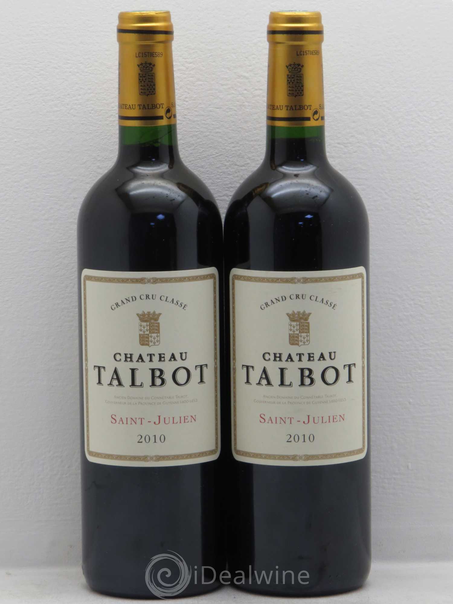 Château Talbot 4ème Grand Cru Classé 2010 - Lot de 2 bouteilles - 0