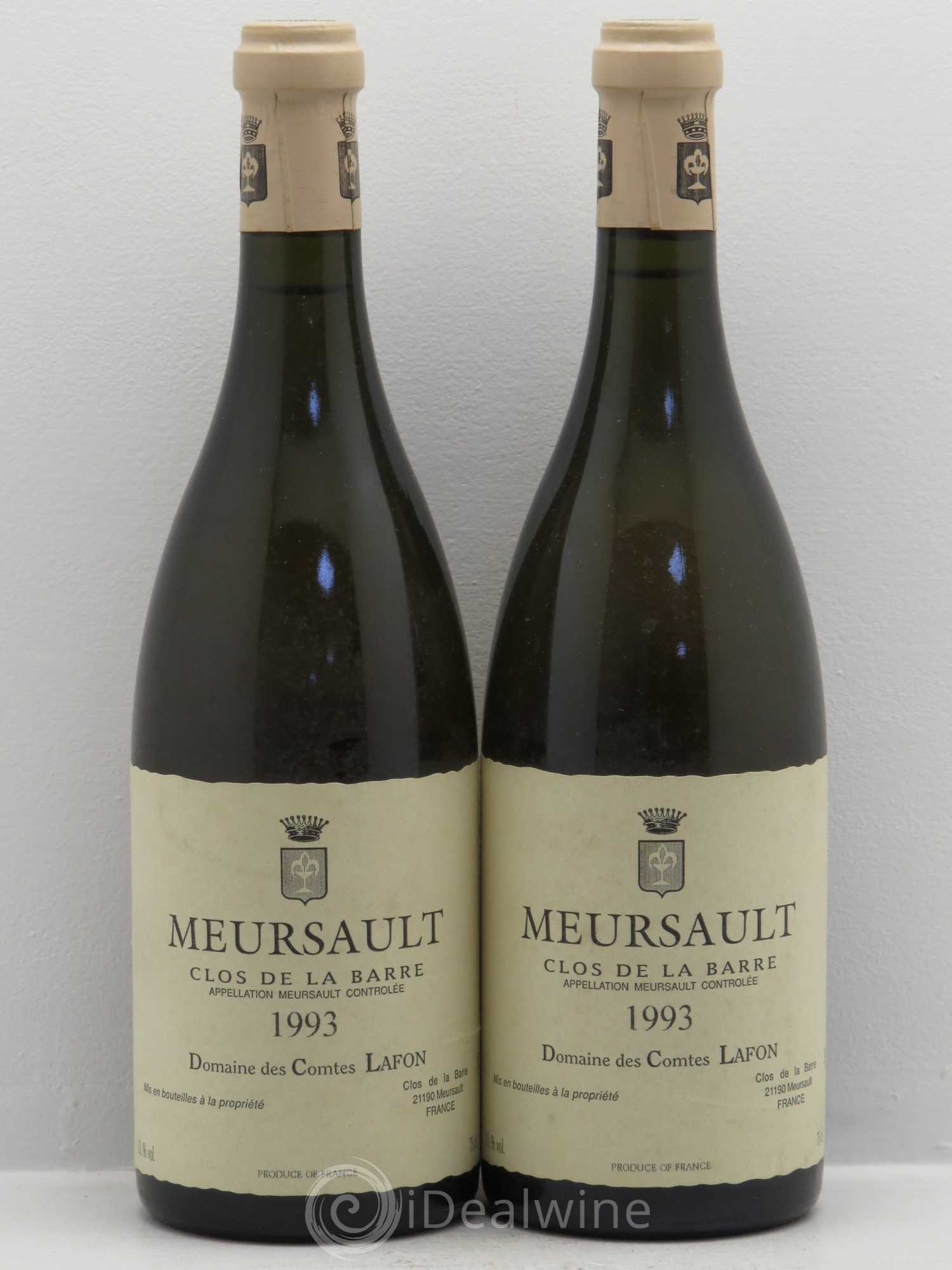 Meursault Clos de la Barre Comtes Lafon (Domaine des) 1993 - Lot de 2 bouteilles - 0