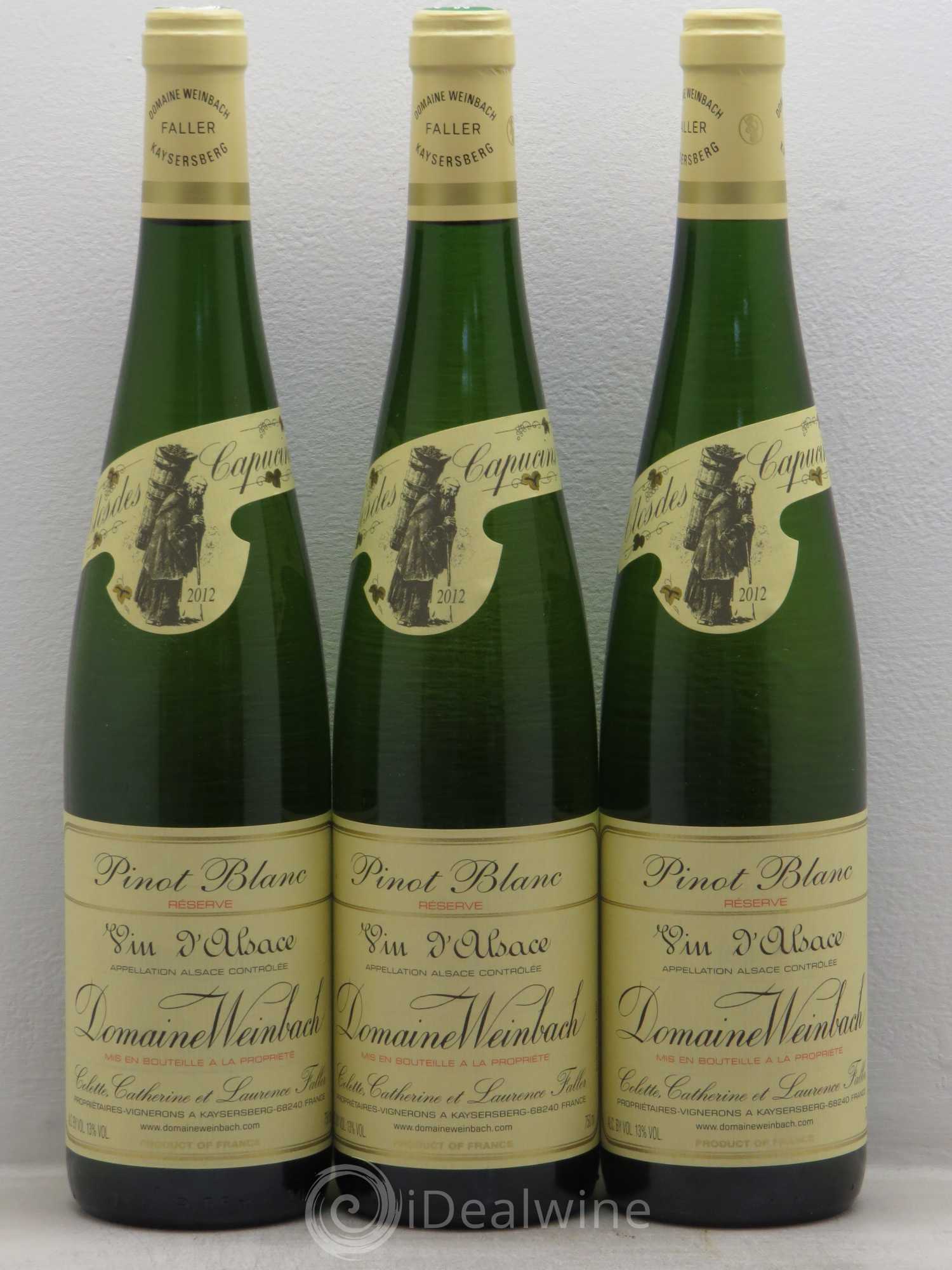 Alsace Pinot Blanc Réserve Weinbach (sans prix de réserve) 2012 - Posten von 3 Flaschen - 0