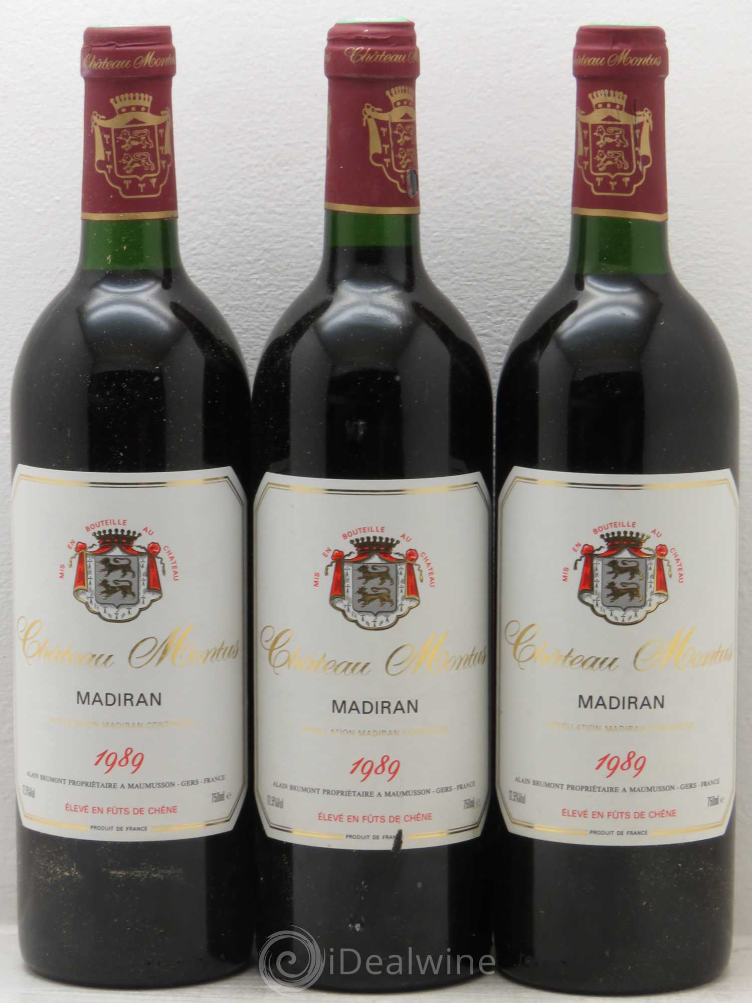 Madiran Château Montus Alain Brumont 1989 - Lot de 3 bouteilles - 0