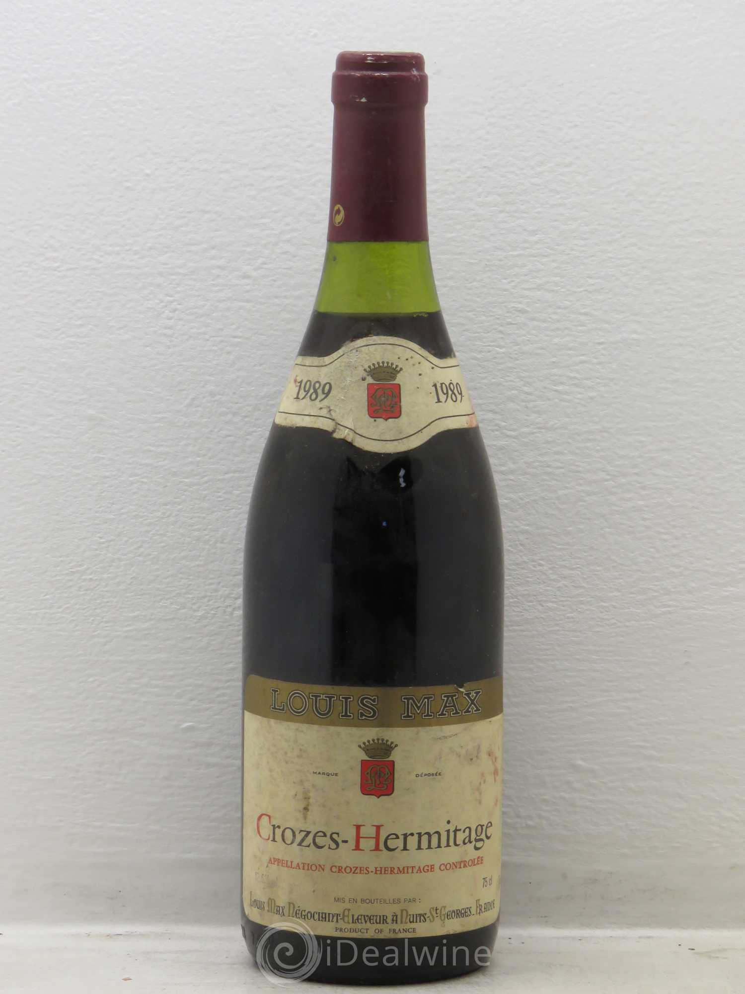 Crozes-Hermitage Louis Max (sans prix de réserve) 1989 - Lot de 6 bouteilles - 0
