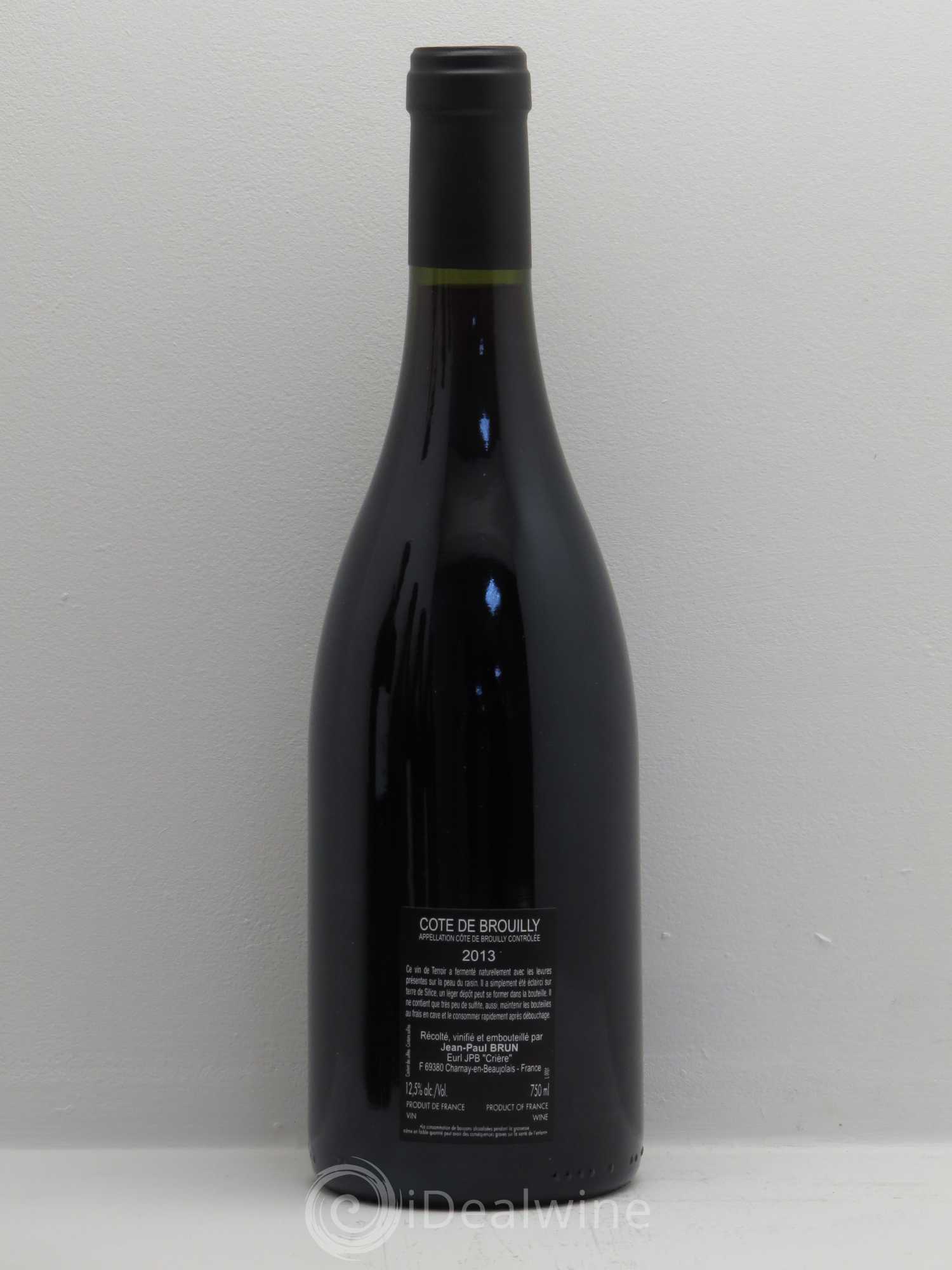 Côte de Brouilly Terres dorées - J-P. Brun (Domaine des) 2013 - Lot de 1 bouteille - 1