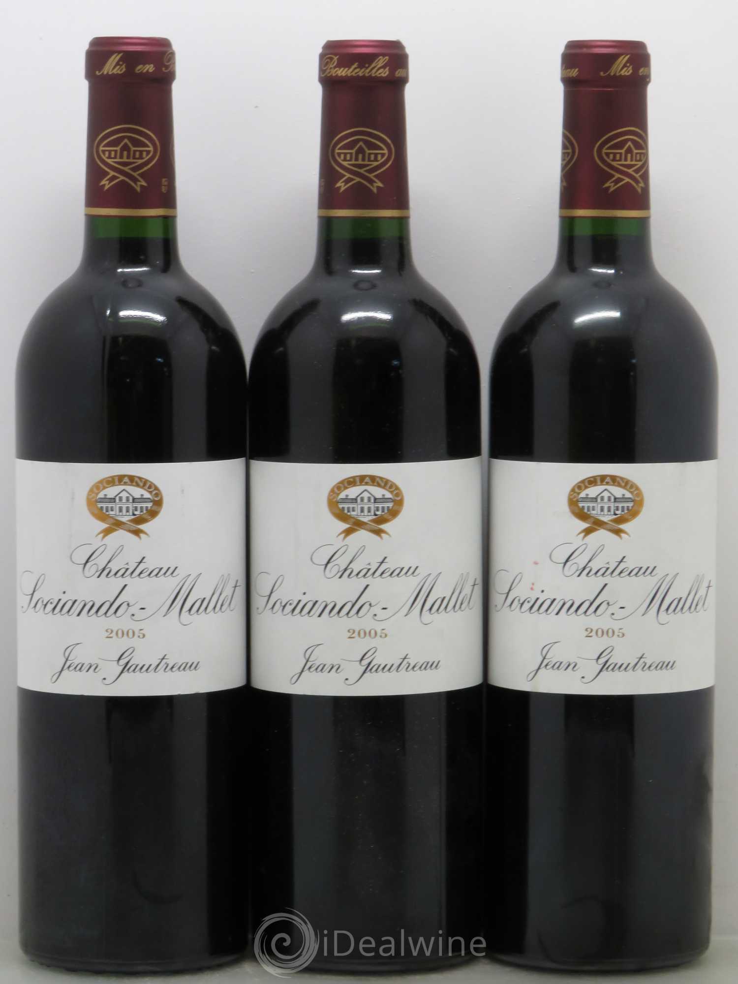 Château Sociando Mallet 2005 - Lot de 3 bouteilles - 0