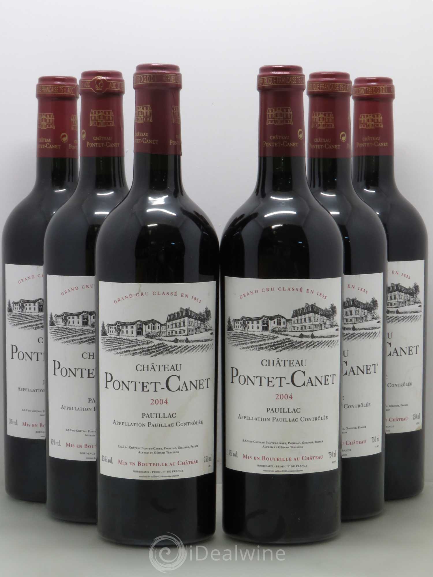 Château Pontet Canet 5ème Grand Cru Classé 2004 - Lot de 6 bouteilles - 0