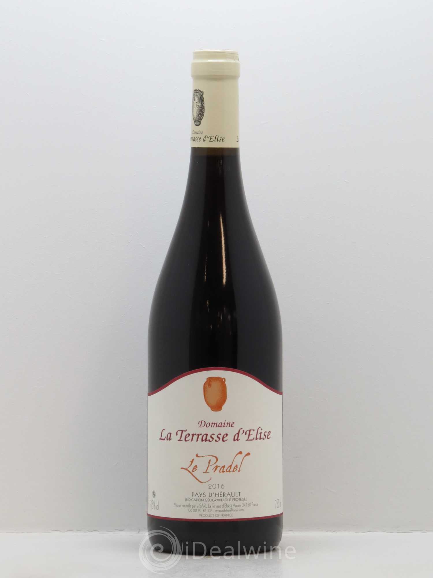 Pays d'Hérault Le Pradel Terrasse d'Elise (Domaine de la) 2016 - Lot de 1 bouteille - 0