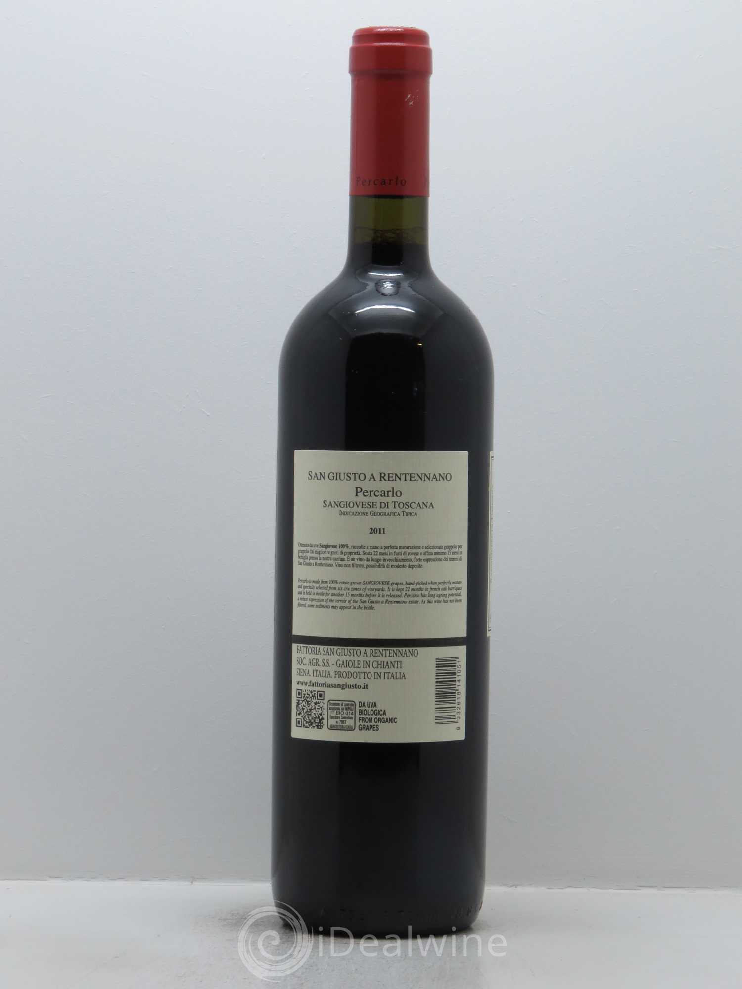 Toscana IGT San Giusto a Rentennano Percarlo Famille Martini di Cigala 2011 - Lot de 1 bouteille - 1