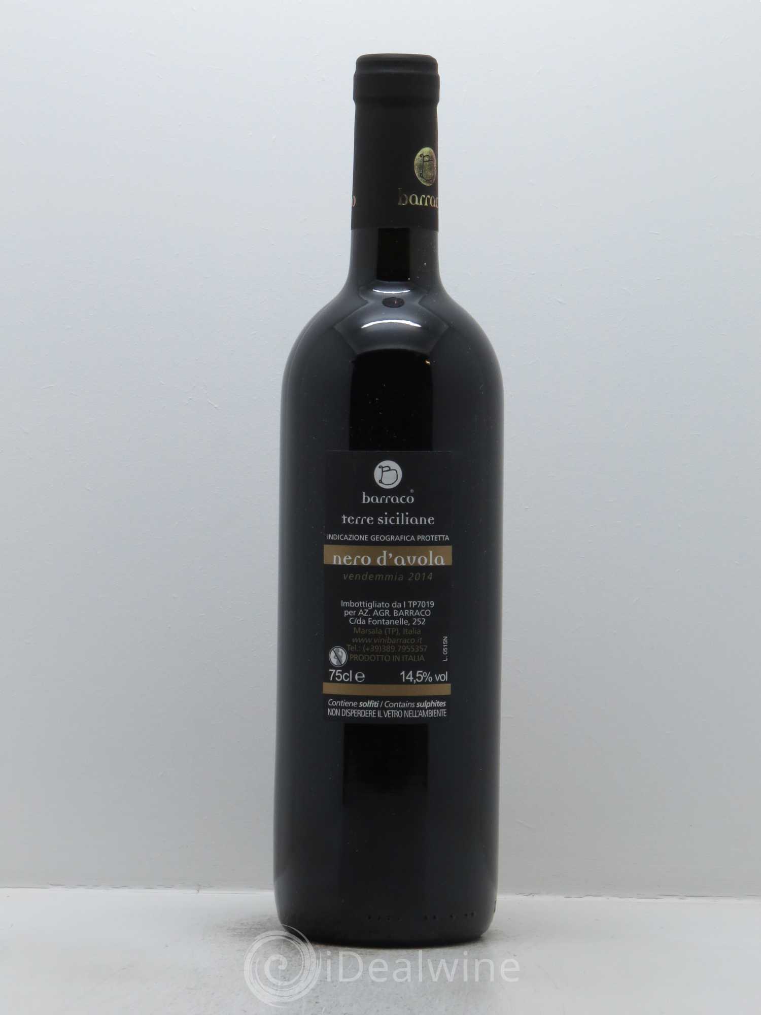 Terre Siciliane Nino Barraco  IGT Nero d'Avola 2014 - Lot of 1 bottle - 1