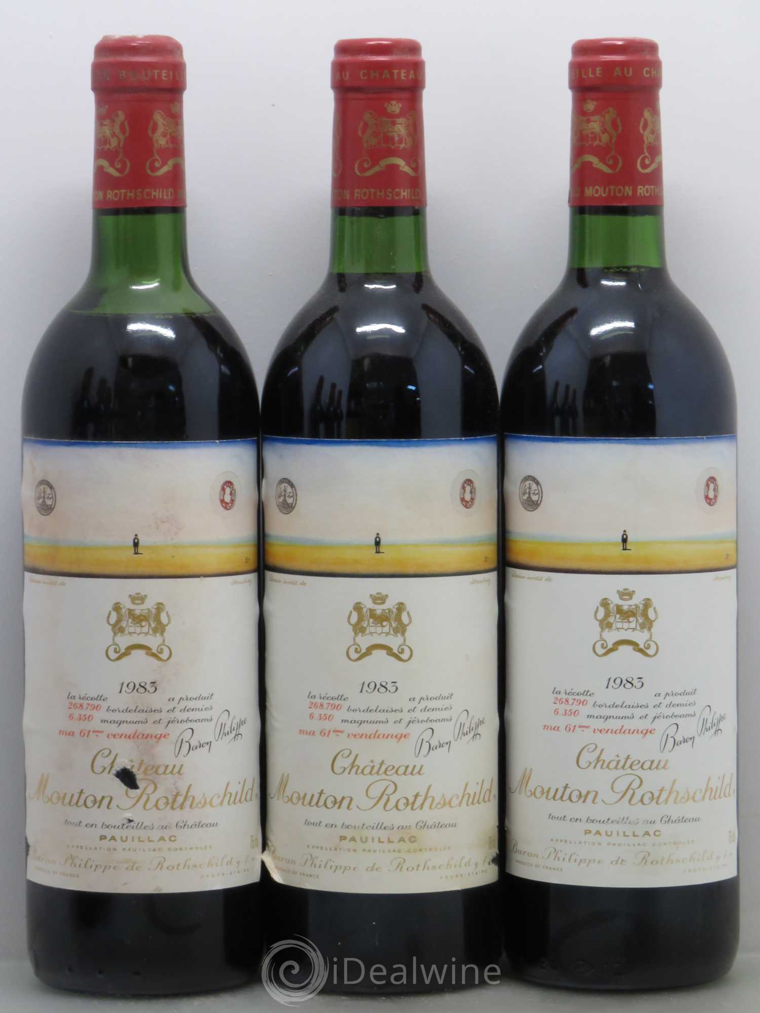 Château Mouton Rothschild 1er Grand Cru Classé 1983 - Lot de 6 bouteilles - 1