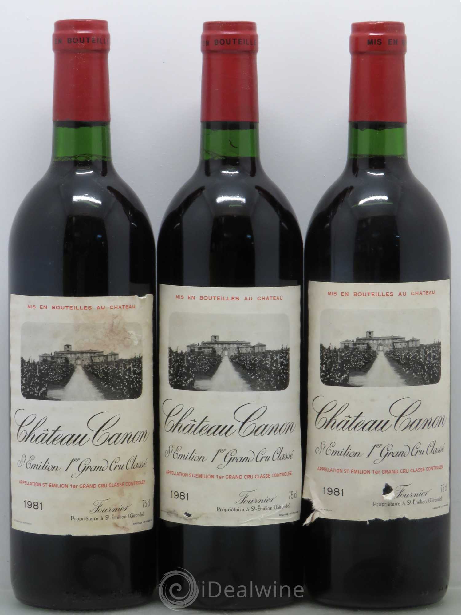 Château Canon 1er Grand Cru Classé B 1981 - Lot de 3 bouteilles - 0