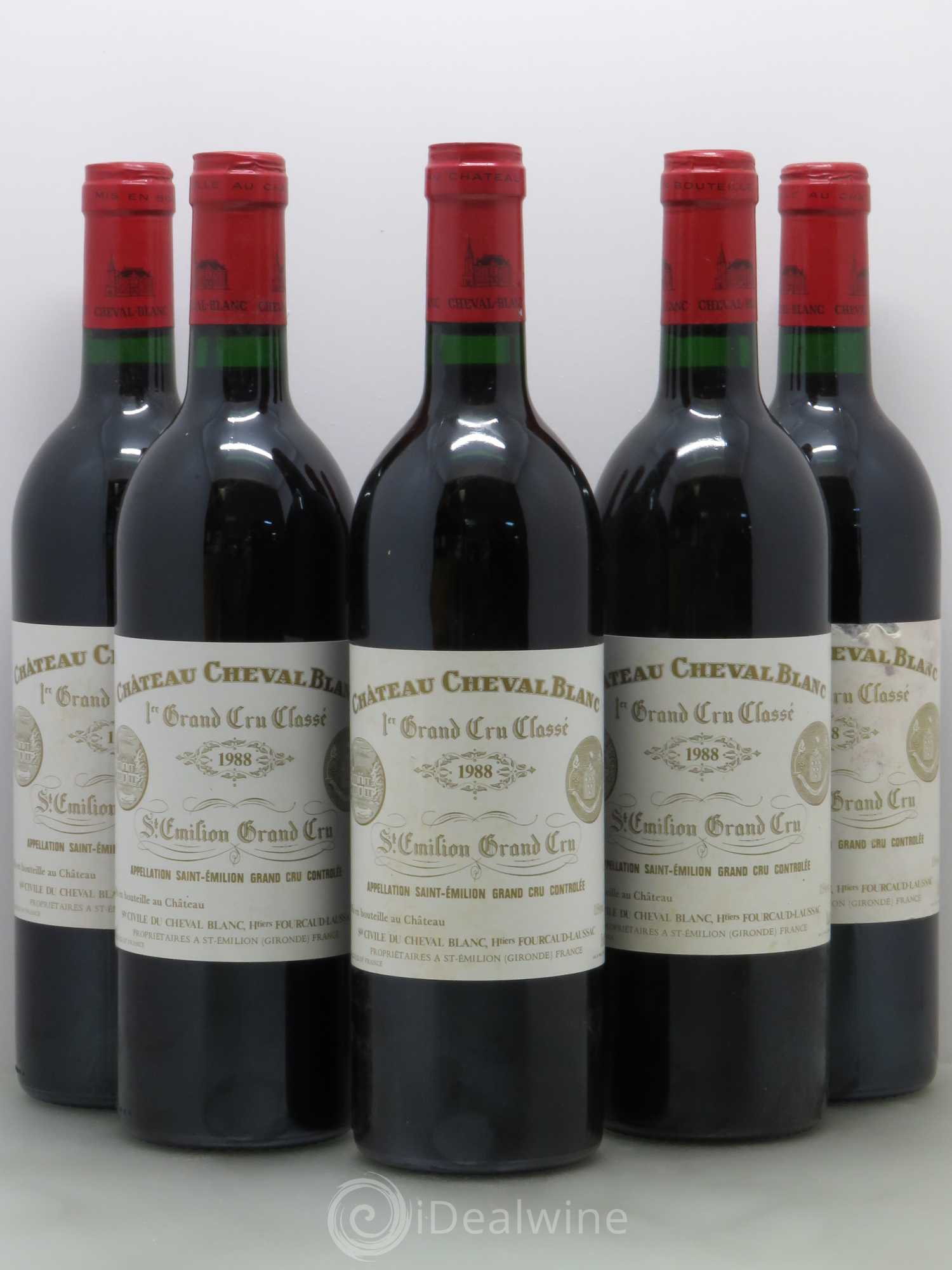 Château Cheval Blanc 1er Grand Cru Classé A 1988 - Lot de 5 bouteilles - 0