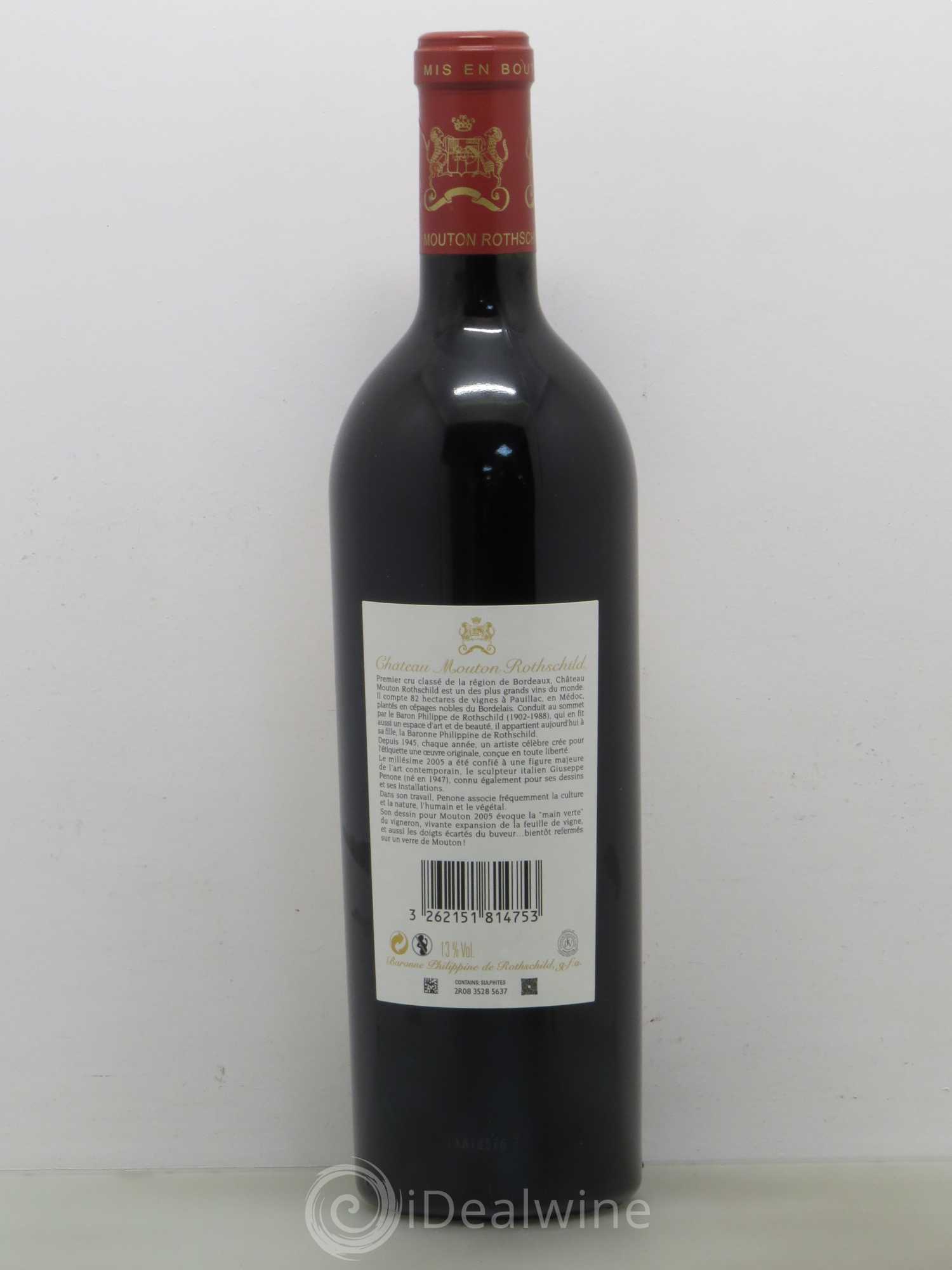Château Mouton Rothschild 1er Grand Cru Classé 2005 - Lot de 1 bouteille - 1