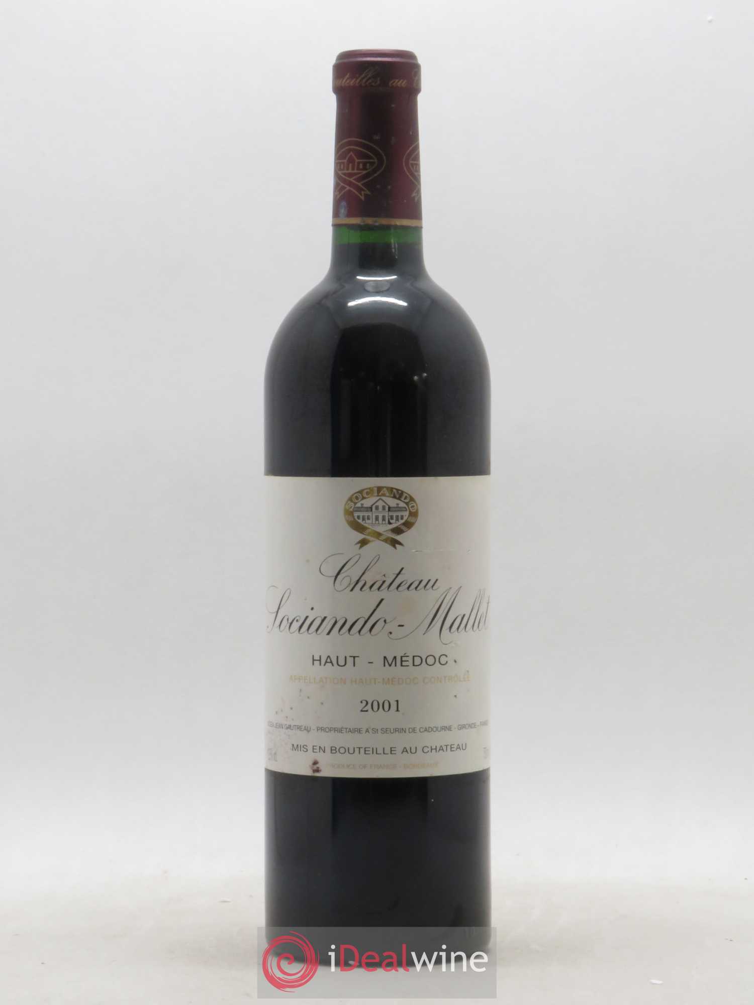 Château Sociando Mallet 2001 - Lot de 1 bouteille - 0